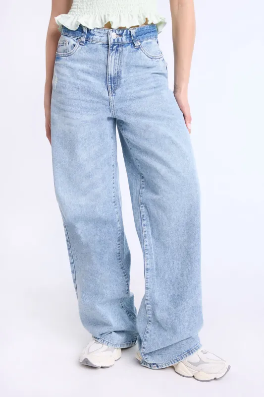 Super High Rise Wide Leg Jeans sold by Bluenotes