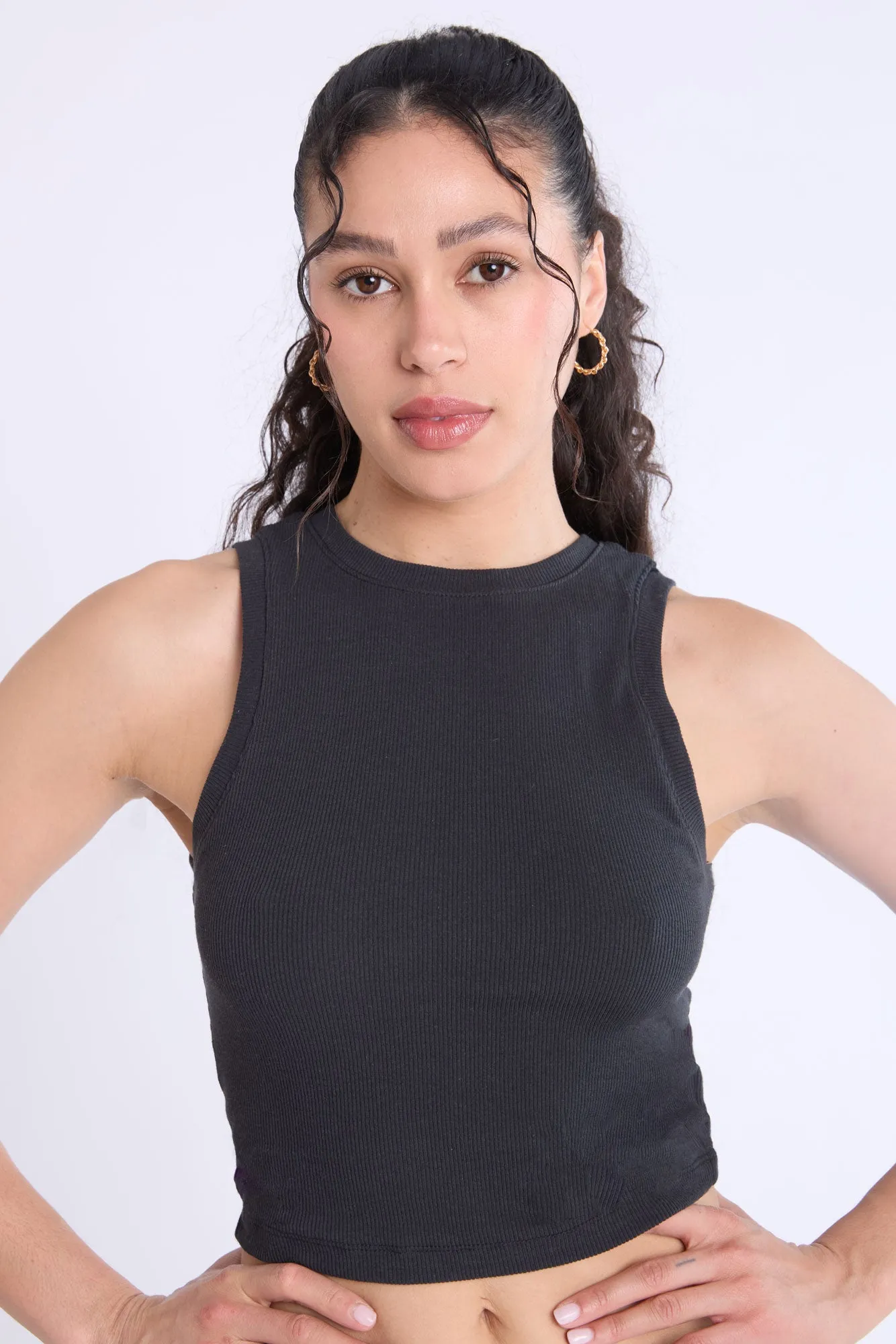 AERO Ribbed High Neck Tank Top sold by Bluenotes product image thumbnail 3