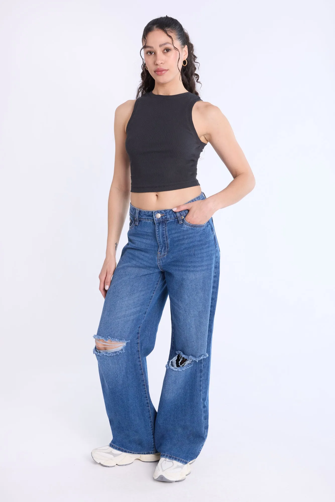 AERO Ribbed High Neck Tank Top sold by Bluenotes product image thumbnail 5
