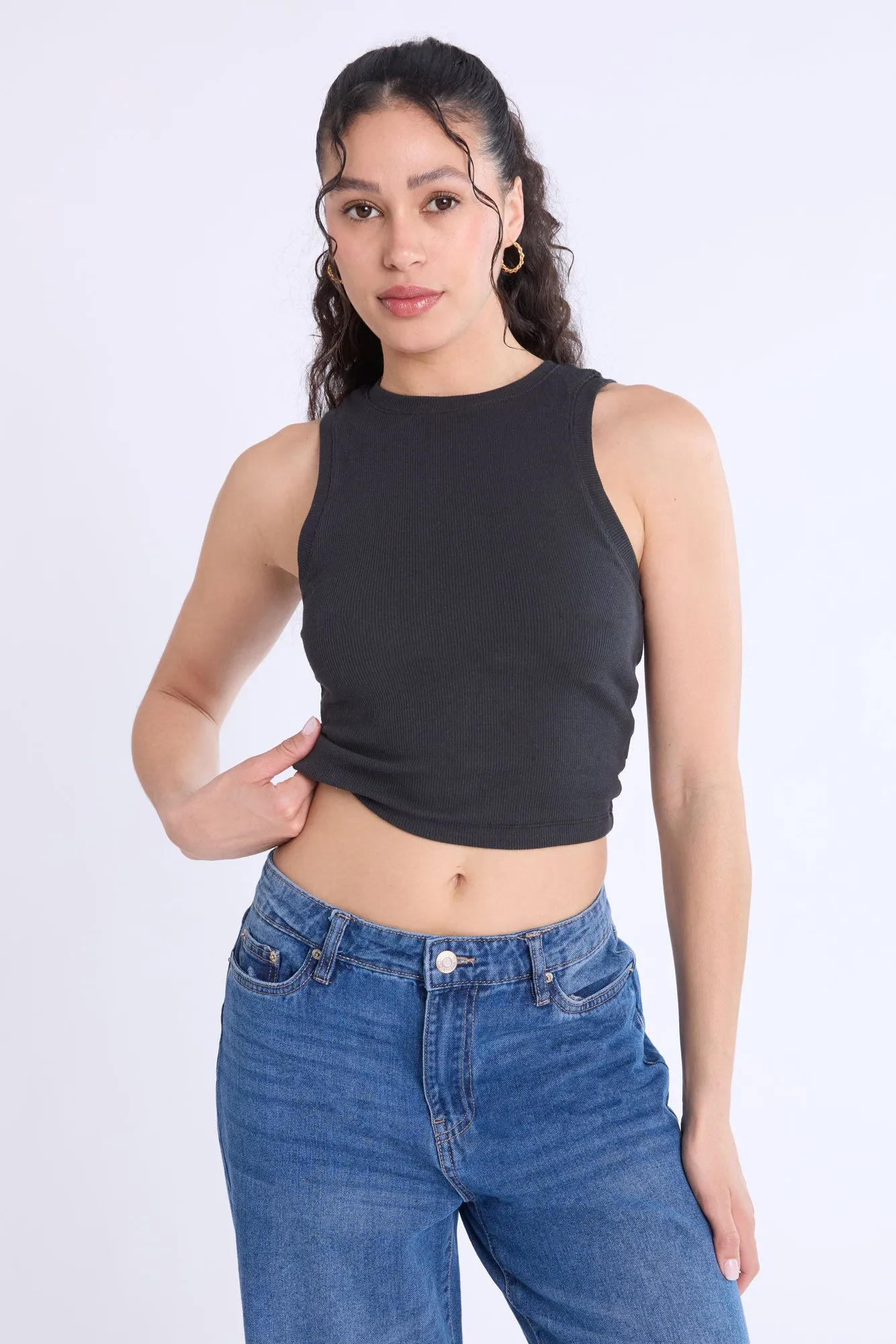 AERO Ribbed High Neck Tank Top sold by Bluenotes product image thumbnail 2