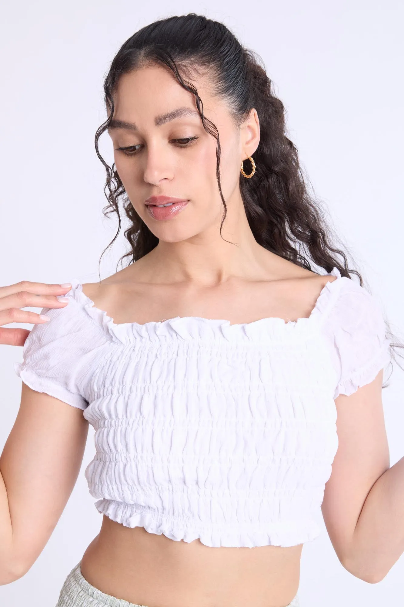 Off-Shoulder Smocked Top sold by Bluenotes product image thumbnail 2