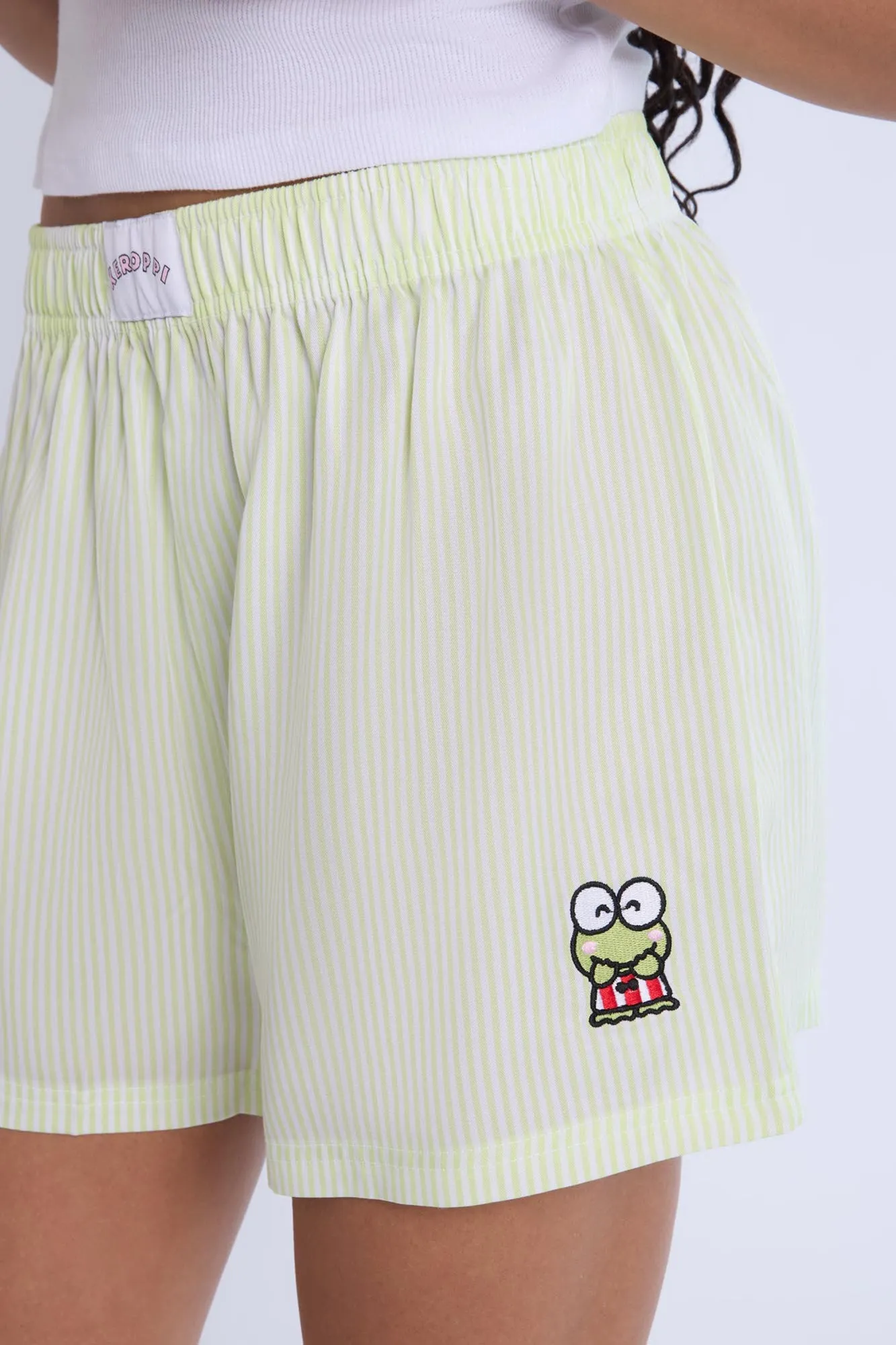 Keroppi Embroidered Pajama Tank Top And Boxer Shorts 2-Piece Set sold by Bluenotes product image thumbnail 5