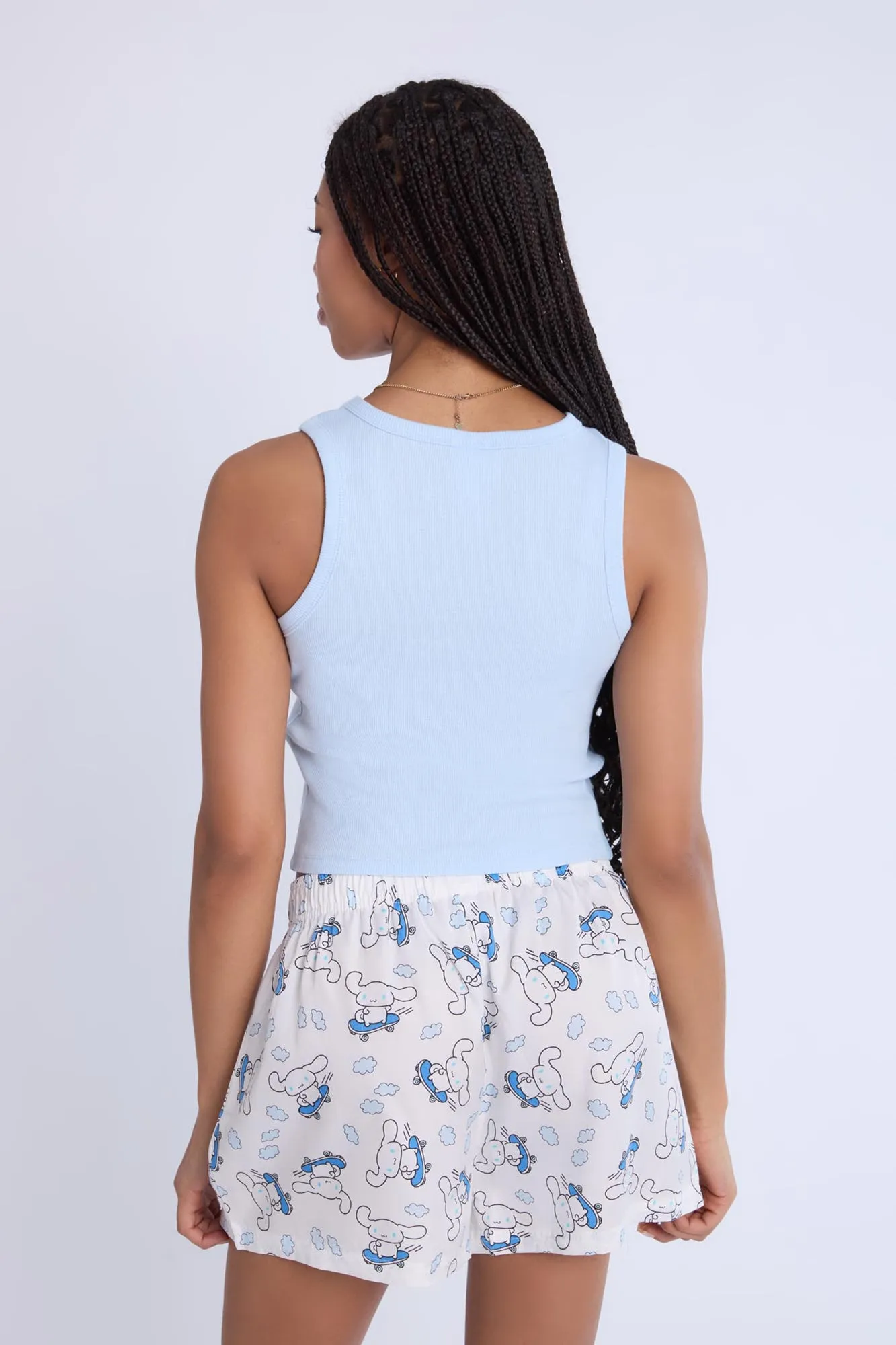 Cinnamoroll Embroidered Pajama Tank Top And Boxer Shorts 2-Piece Set sold by Bluenotes product image thumbnail 3