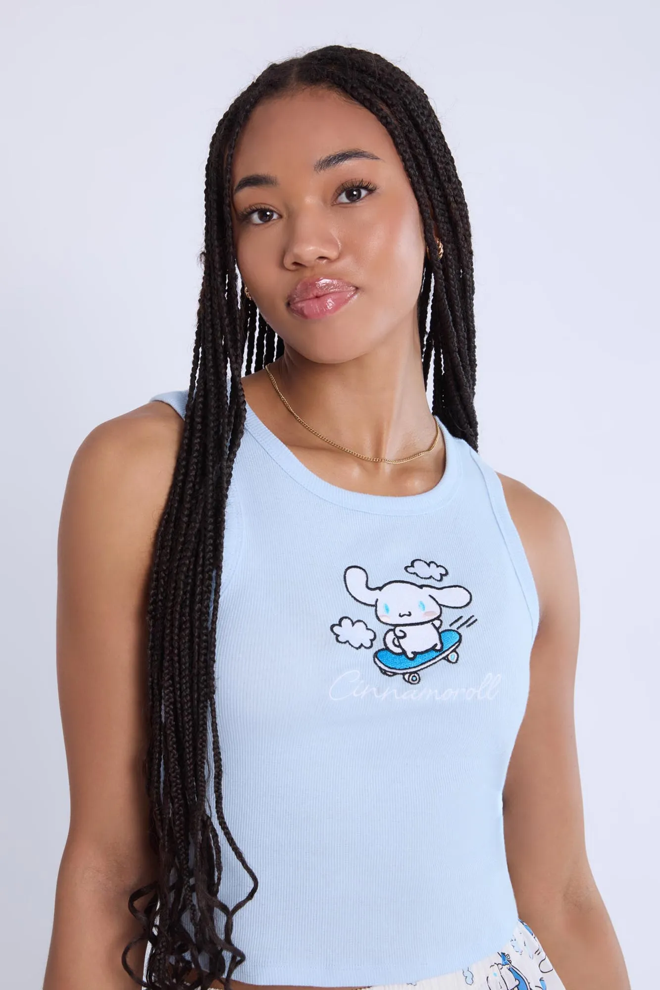 Cinnamoroll Embroidered Pajama Tank Top And Boxer Shorts 2-Piece Set sold by Bluenotes product image thumbnail 2