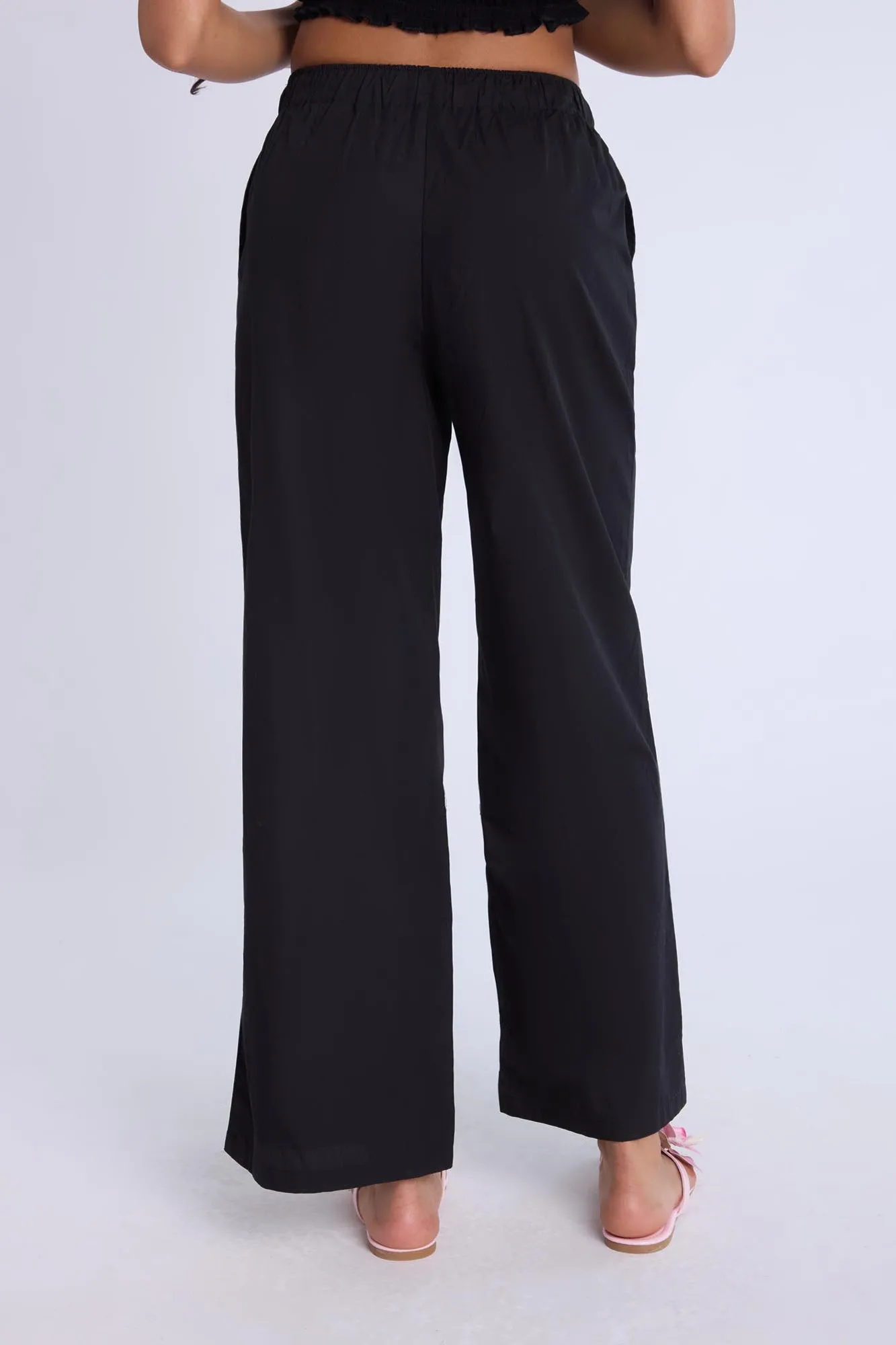 Cotton High Rise Drawstring Wide Leg Pants sold by Bluenotes product image thumbnail 5
