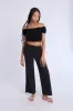 Cotton High Rise Drawstring Wide Leg Pants sold by Bluenotes