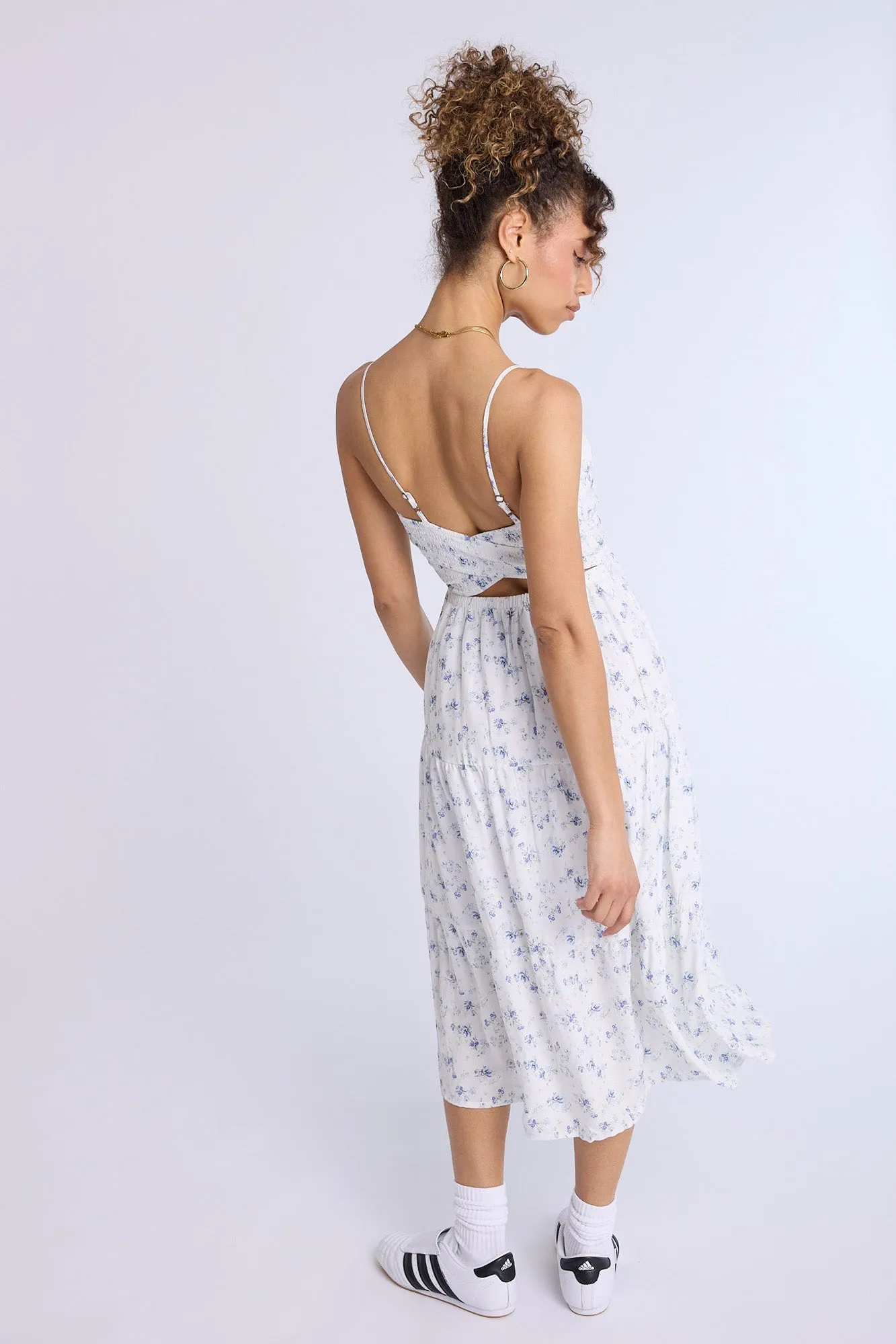 Smocked Waist Cross-Back Midi Dress sold by Bluenotes product image thumbnail 2