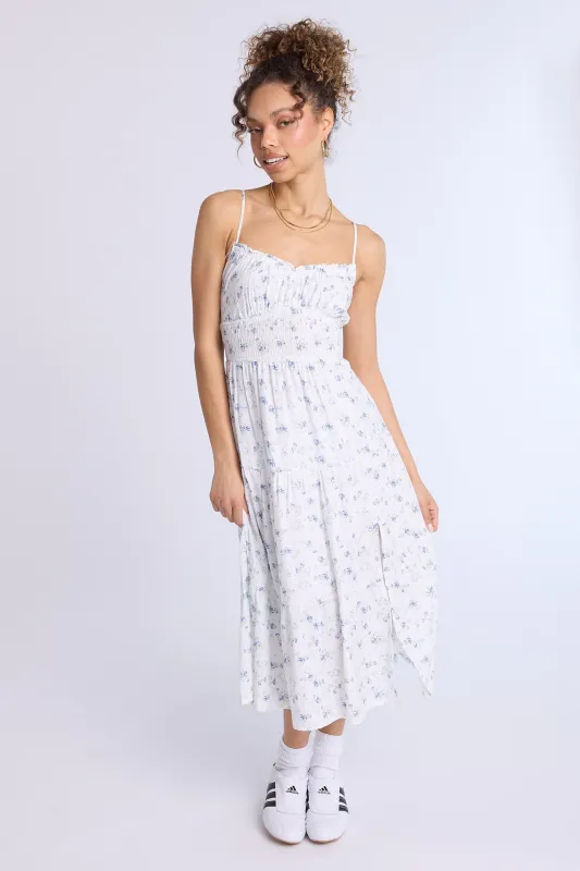 Smocked Waist Cross-Back Midi Dress sold by Bluenotes