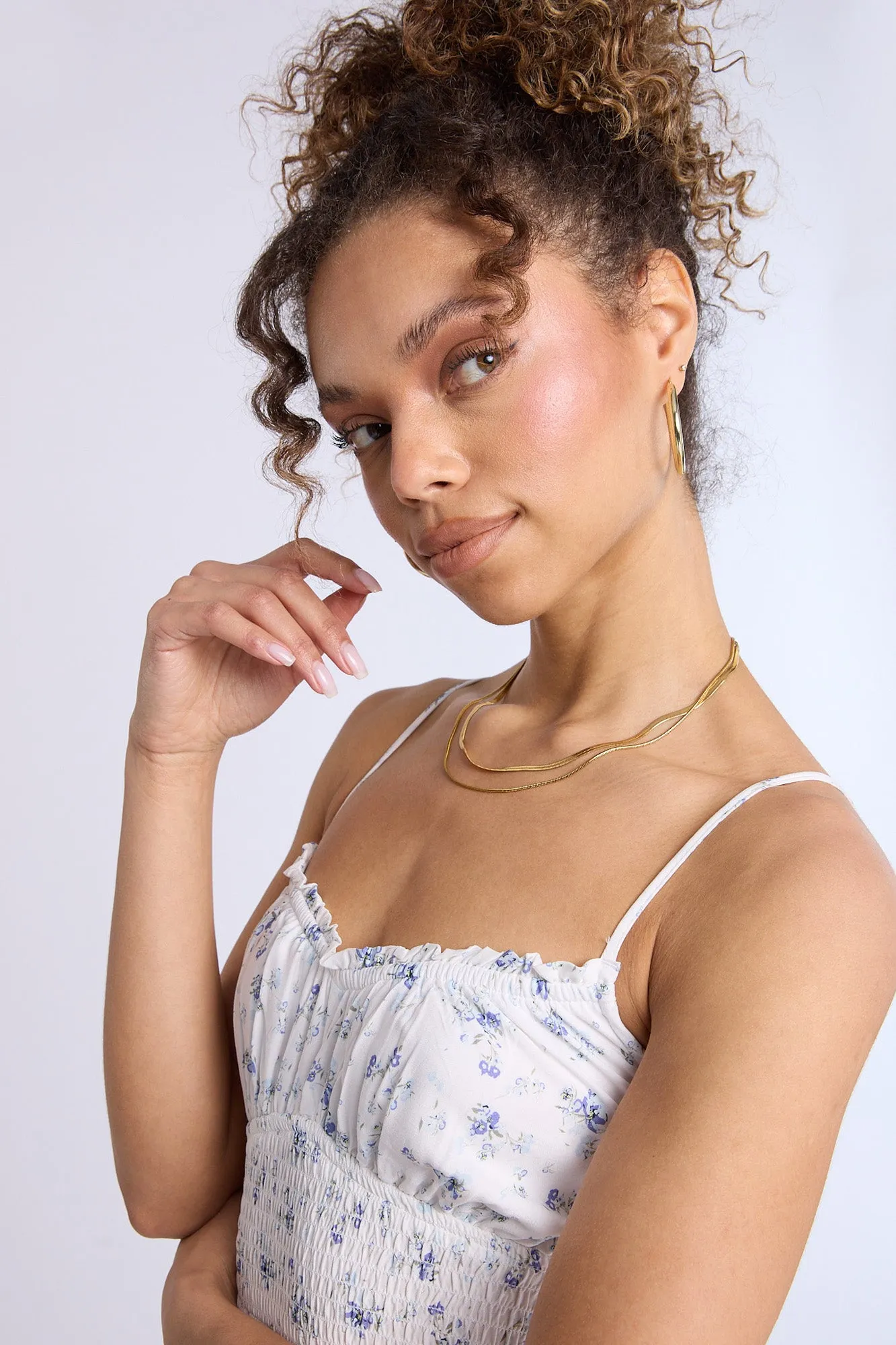 Smocked Waist Cross-Back Midi Dress sold by Bluenotes product image thumbnail 4