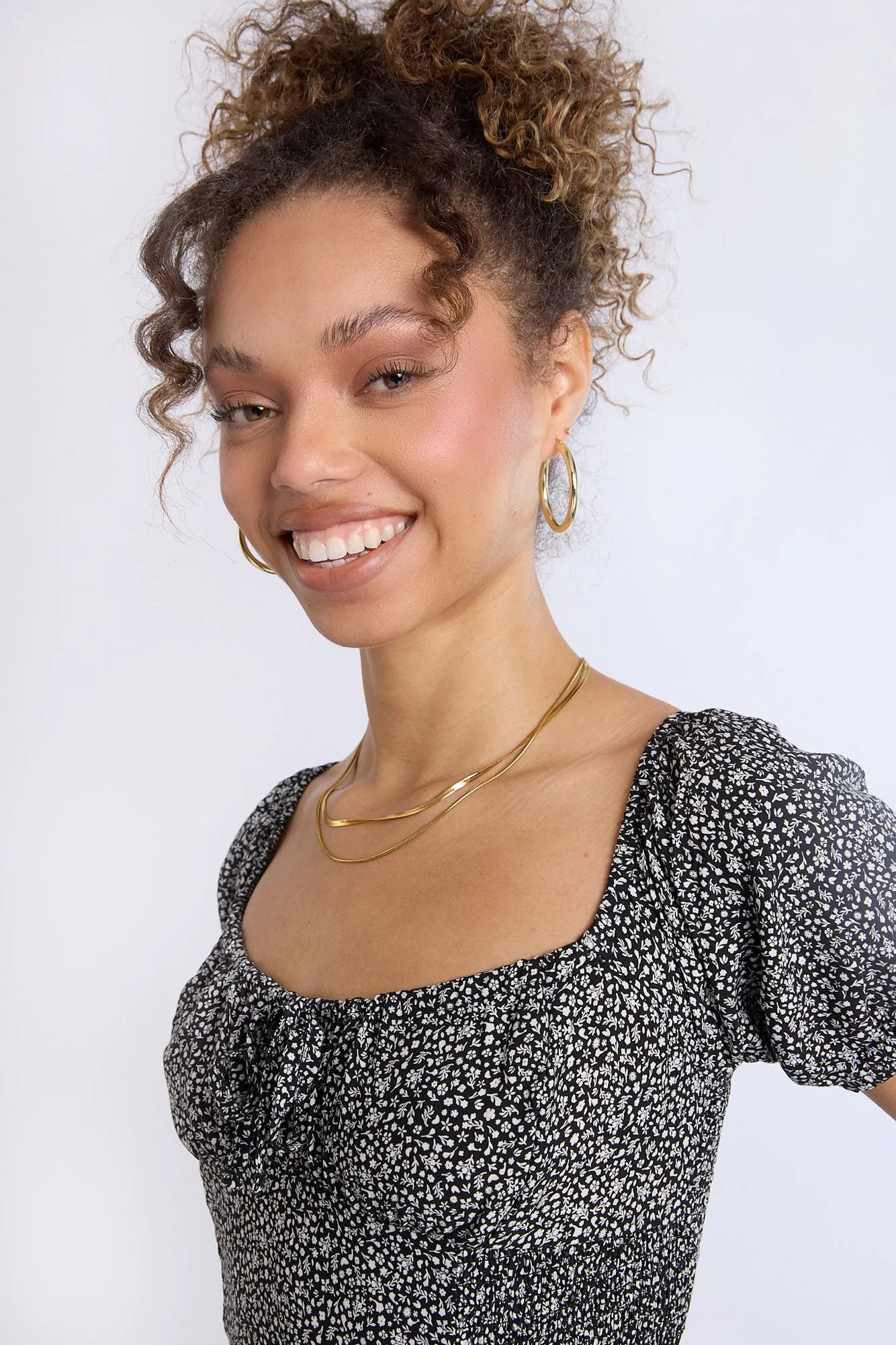 Cap Sleeve Side Smocked Midi Dress sold by Bluenotes product image thumbnail 4