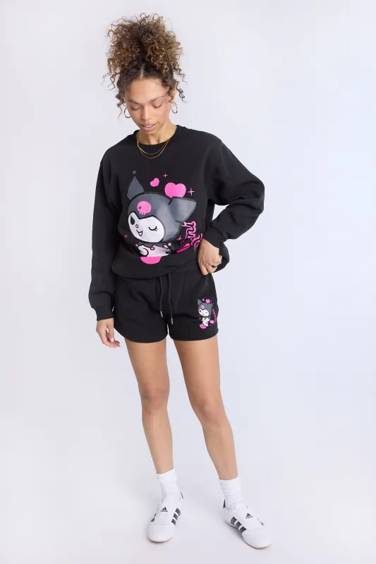 Kuromi Graphic Fleece Shorts sold by Bluenotes