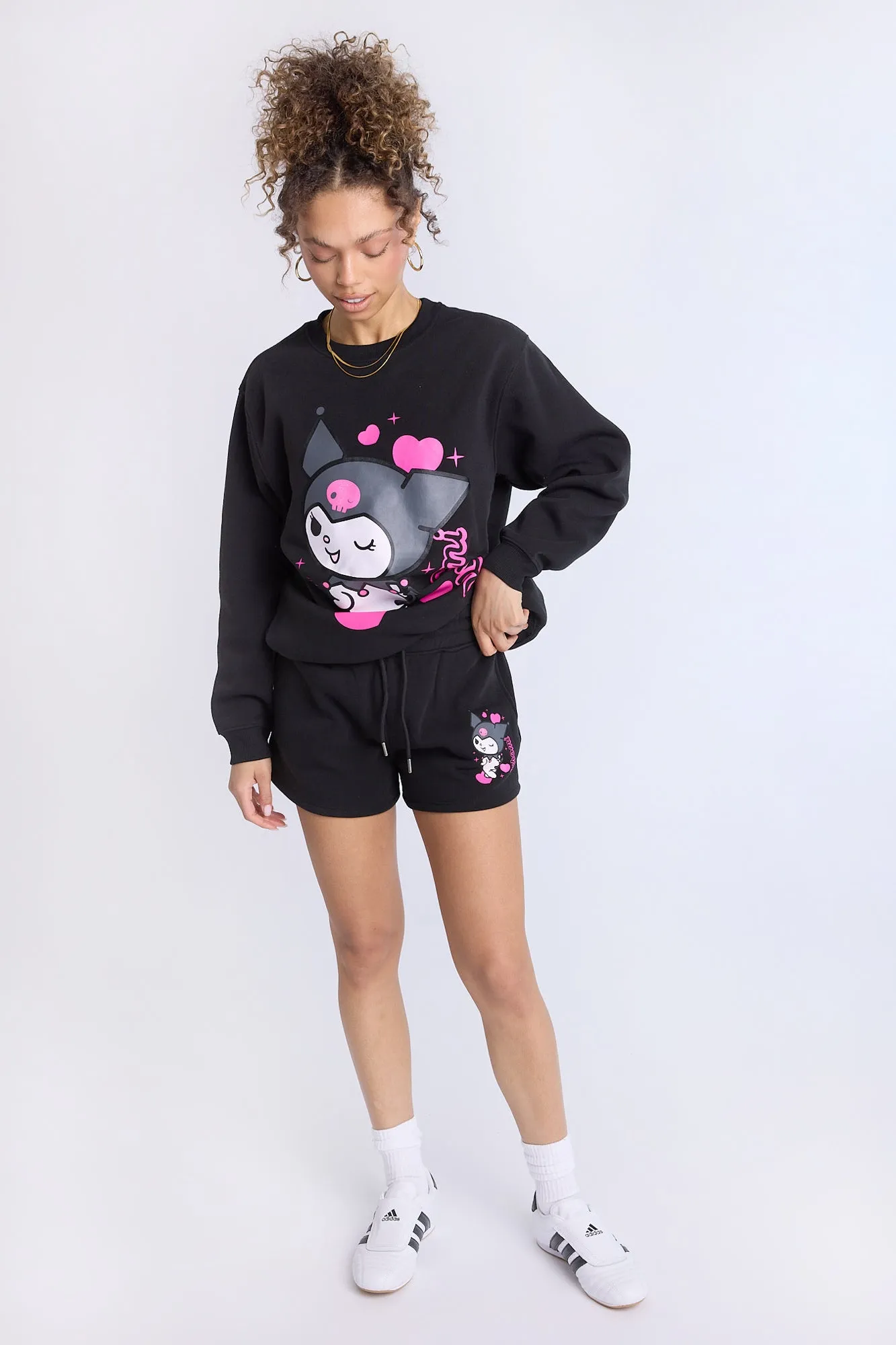 Kuromi Graphic Fleece Shorts sold by Bluenotes