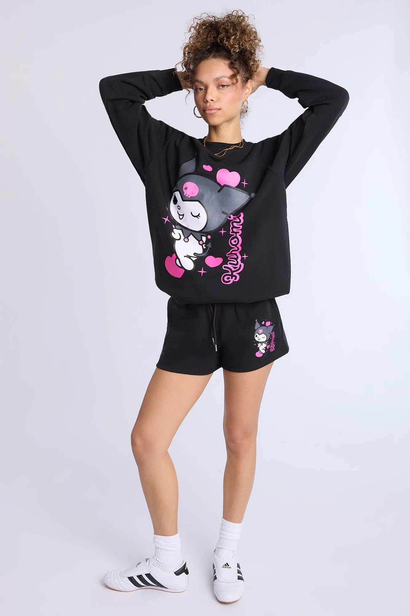 Kuromi Graphic Crew Neck Oversized Sweatshirt sold by Bluenotes product image thumbnail 4
