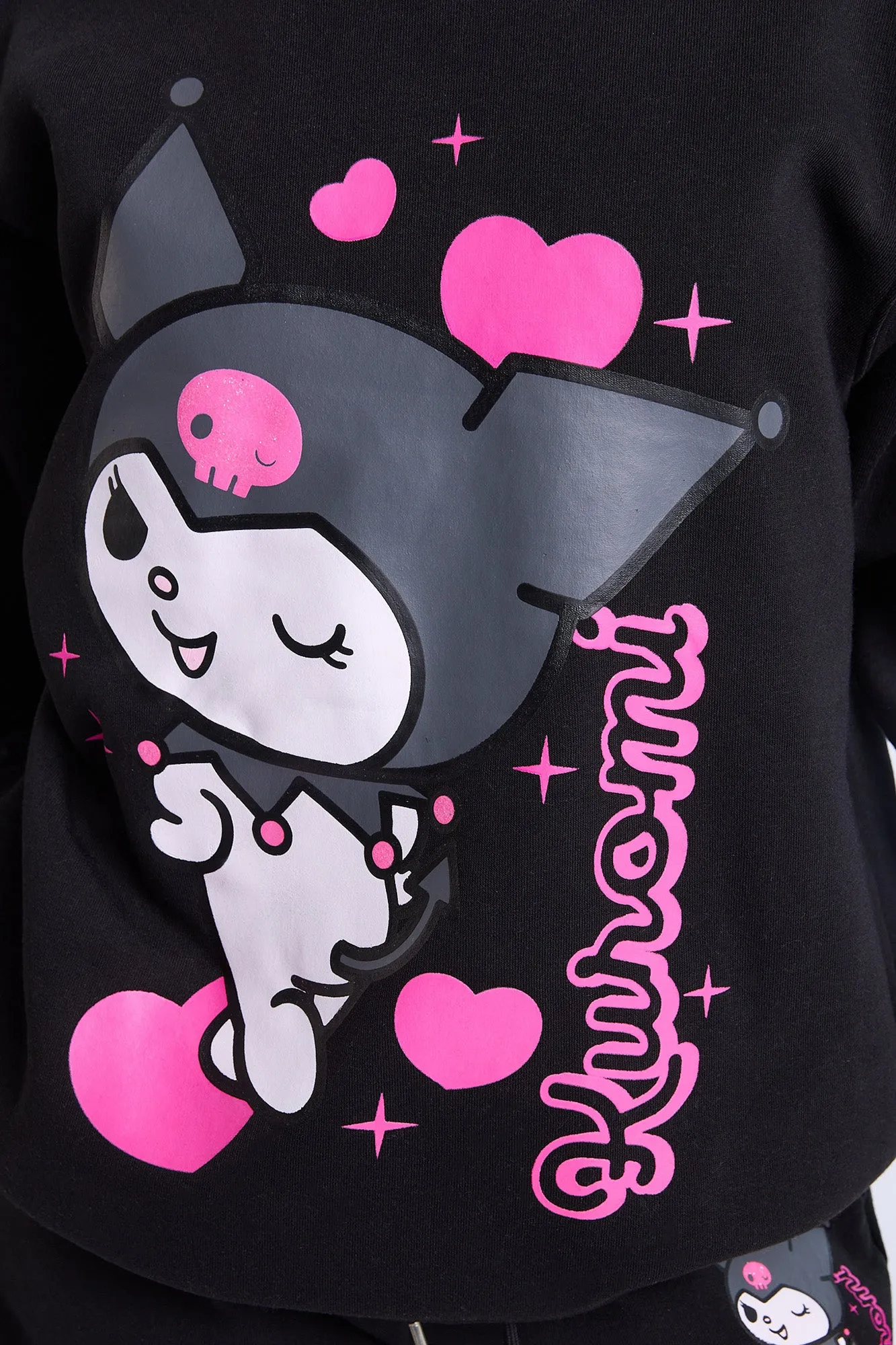 Kuromi Graphic Crew Neck Oversized Sweatshirt sold by Bluenotes product image thumbnail 3