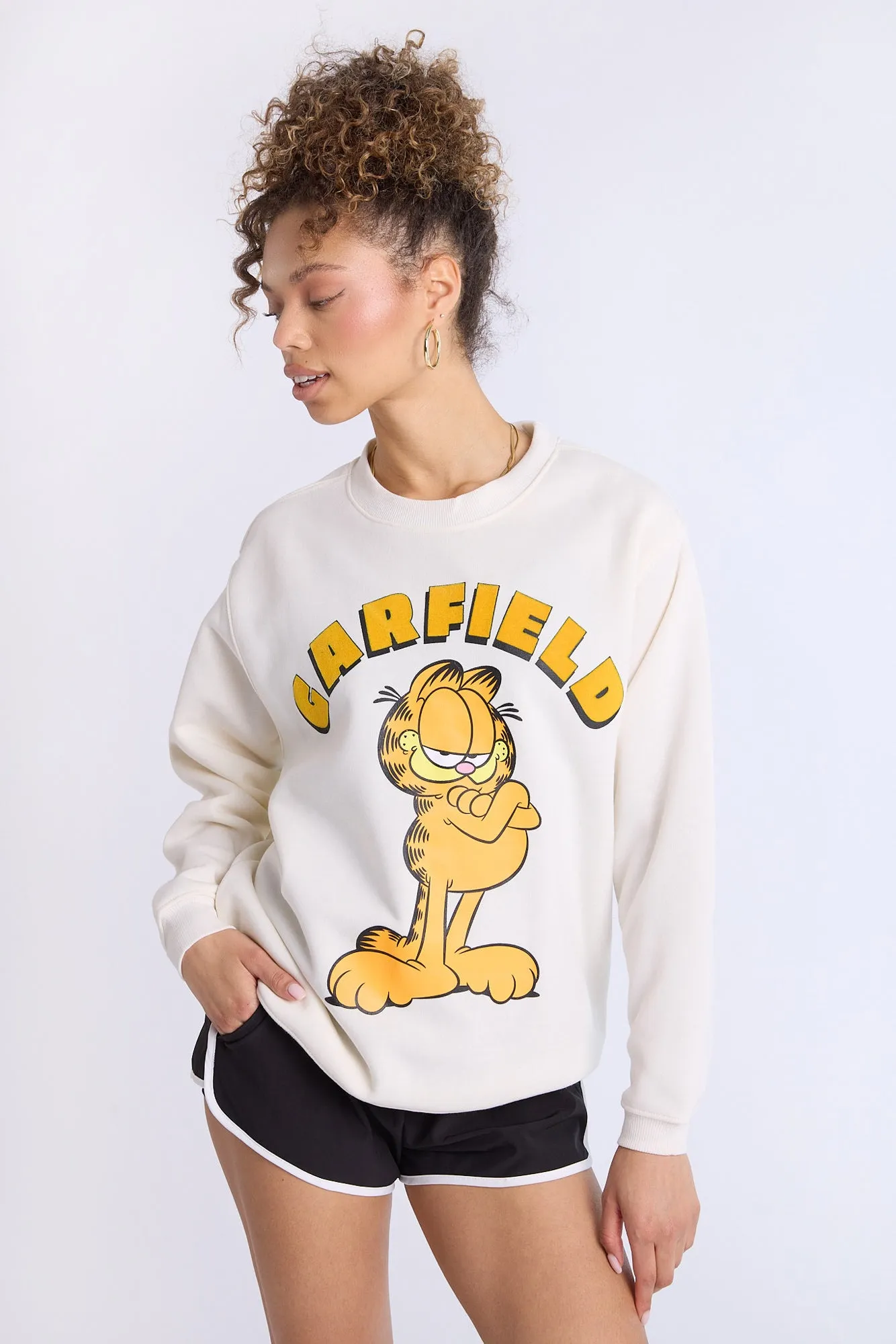 Garfield Graphic Crew Neck Oversized Sweatshirt sold by Bluenotes