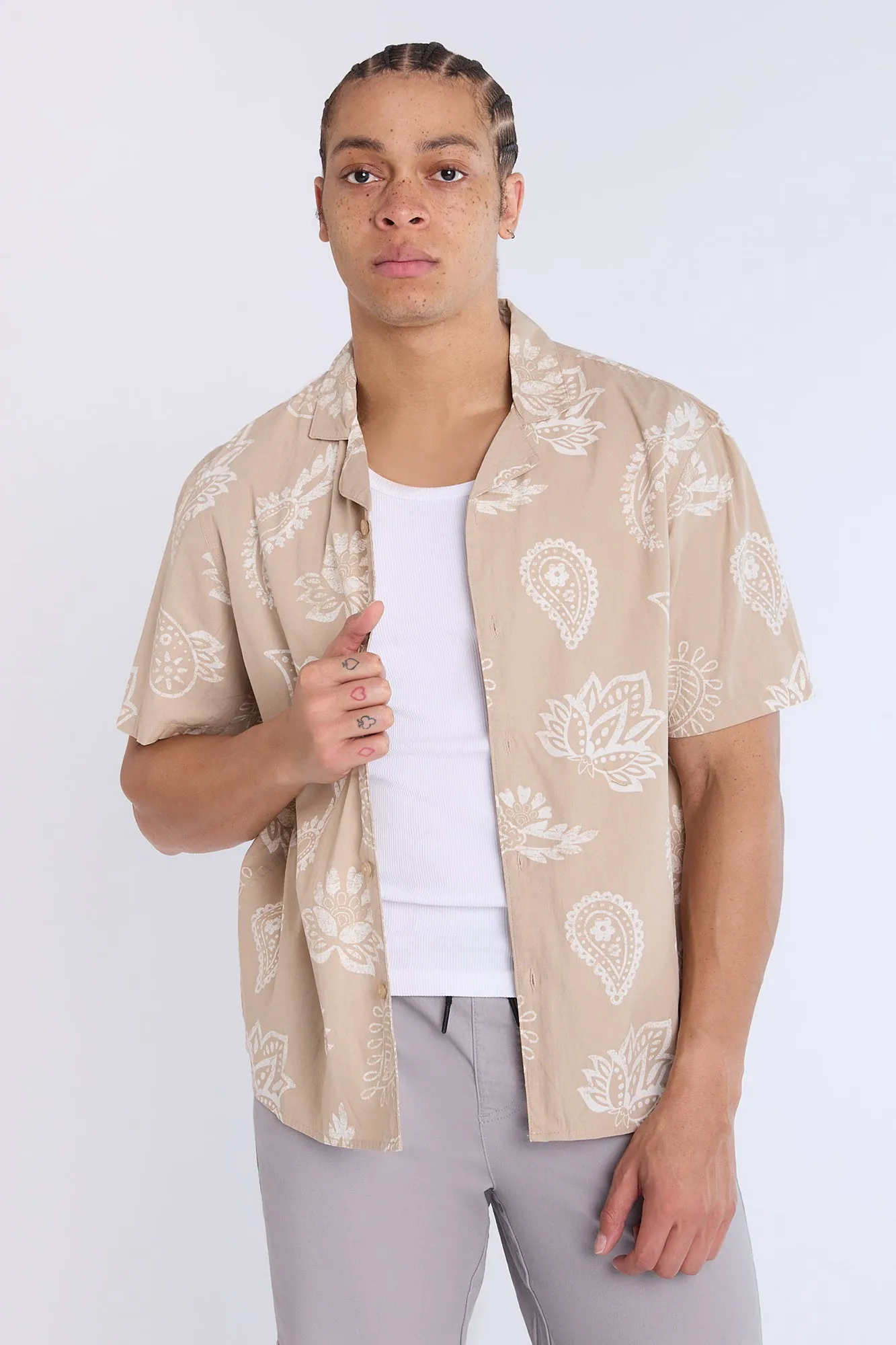 Poplin Paisley Print Short Sleeves Shirt sold by Bluenotes product image thumbnail 5