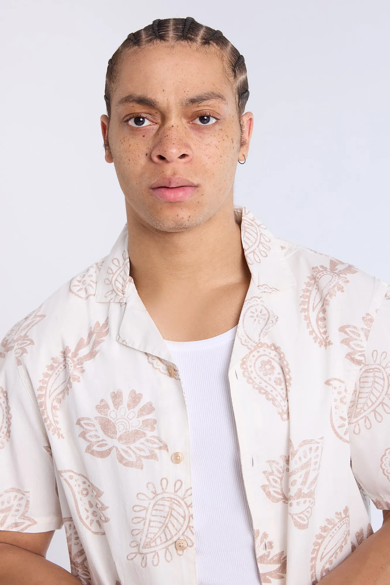 Poplin Paisley Print Short Sleeves Shirt sold by Bluenotes product image thumbnail 2