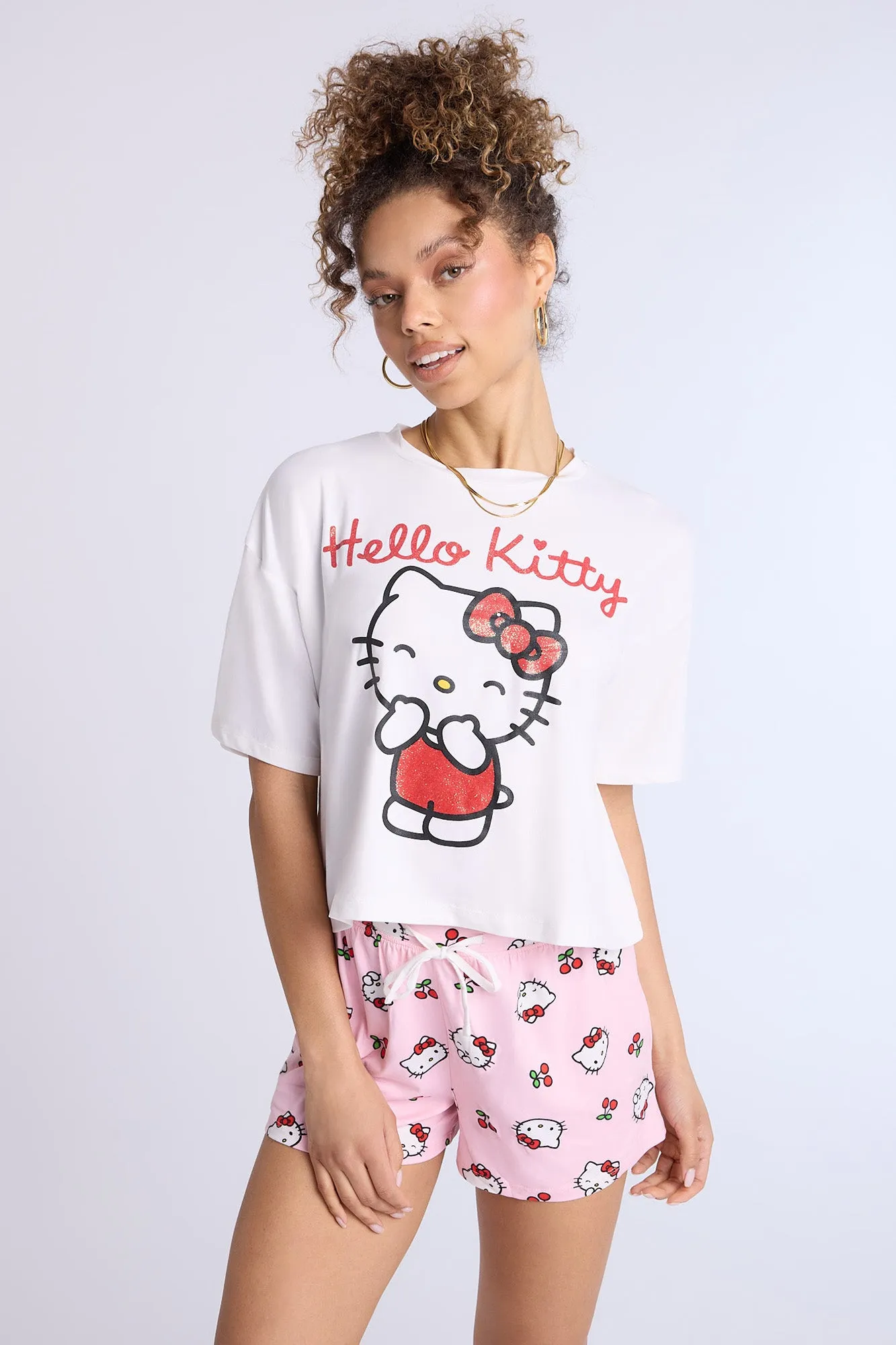 Hello Kitty Super Soft Pajama Tee And Shorts 2-Piece Set sold by Bluenotes