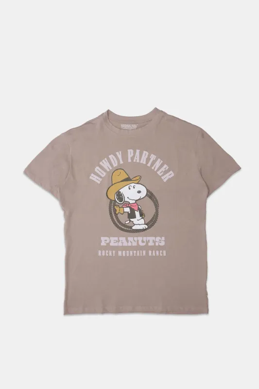 Peanuts Snoopy Howdy Graphic Boyfriend Tee sold by Bluenotes