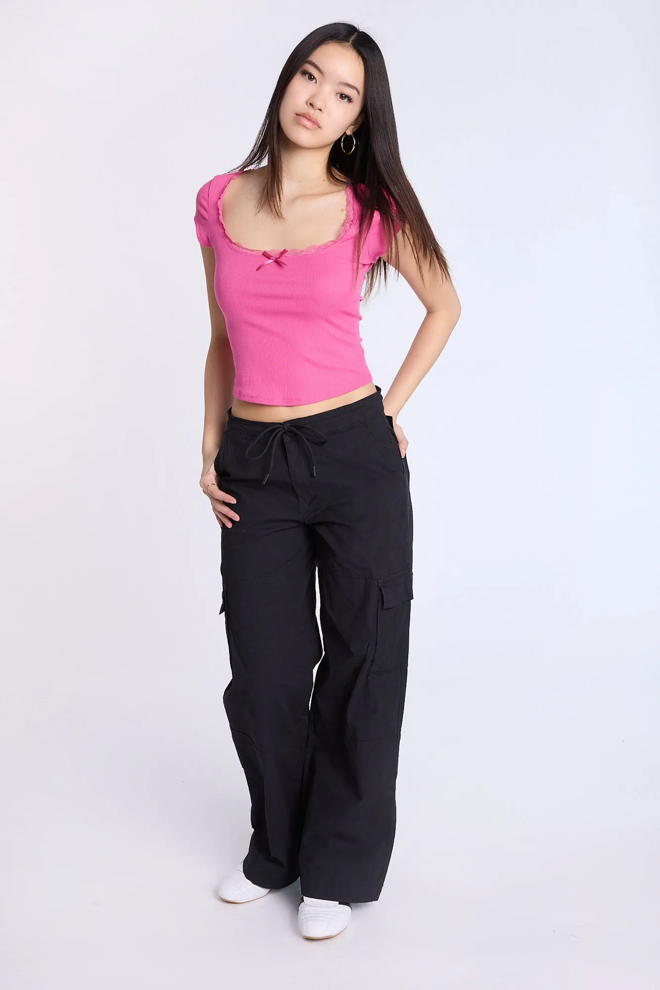 Poplin Mid Rise Baggy Cargo Pants sold by Bluenotes product image thumbnail 5