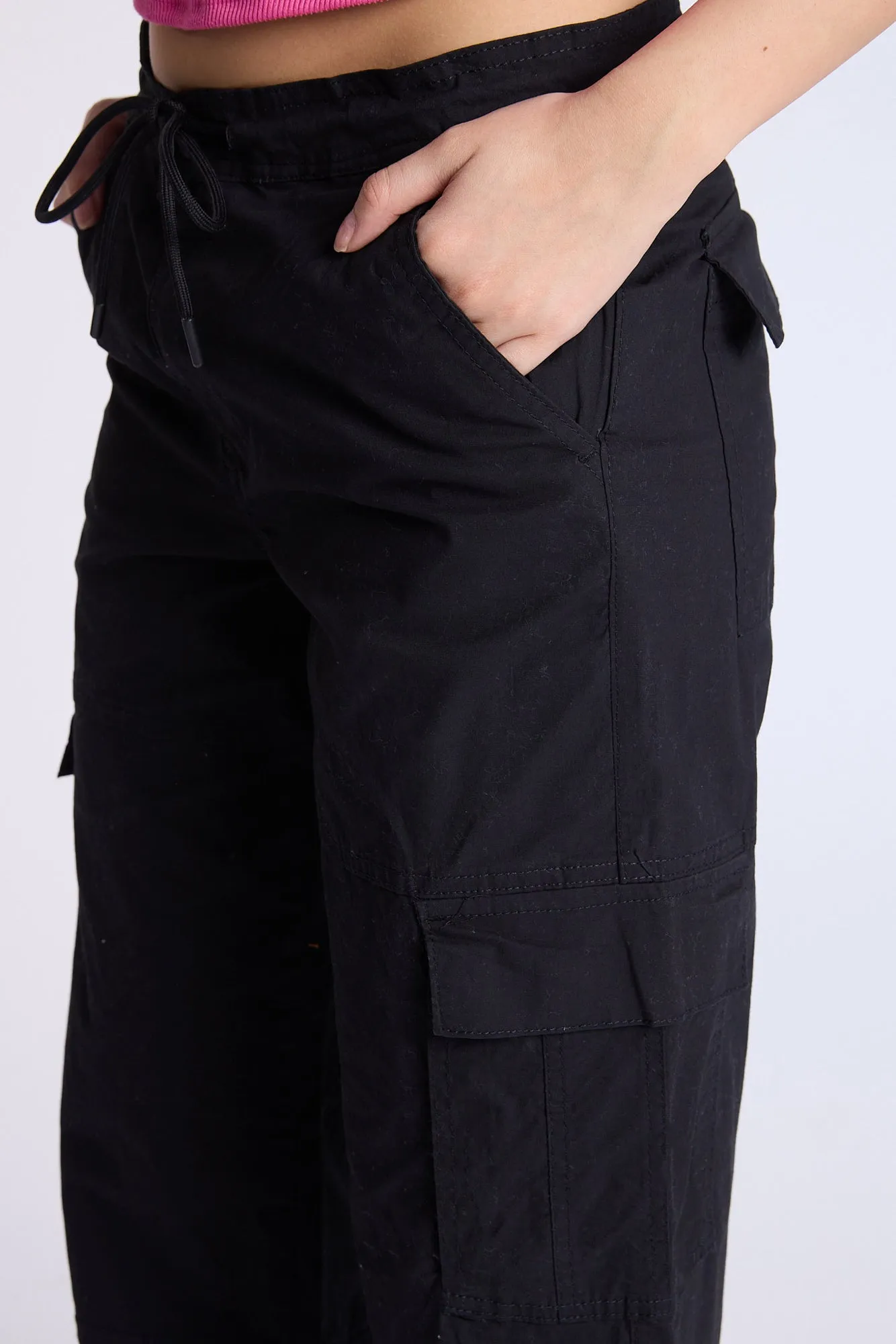 Poplin Mid Rise Baggy Cargo Pants sold by Bluenotes product image thumbnail 3