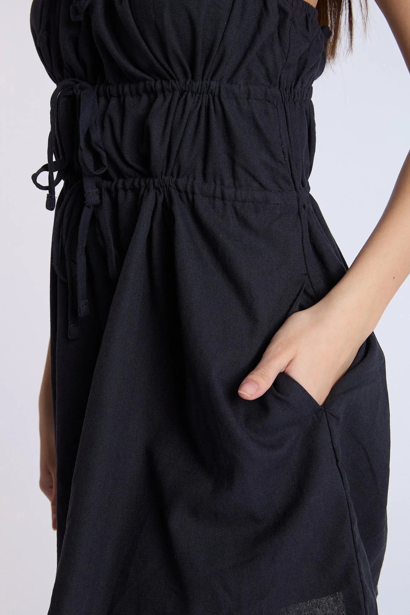 Linen-Blend Channeled-Waist Mini Dress sold by Bluenotes product image thumbnail 5
