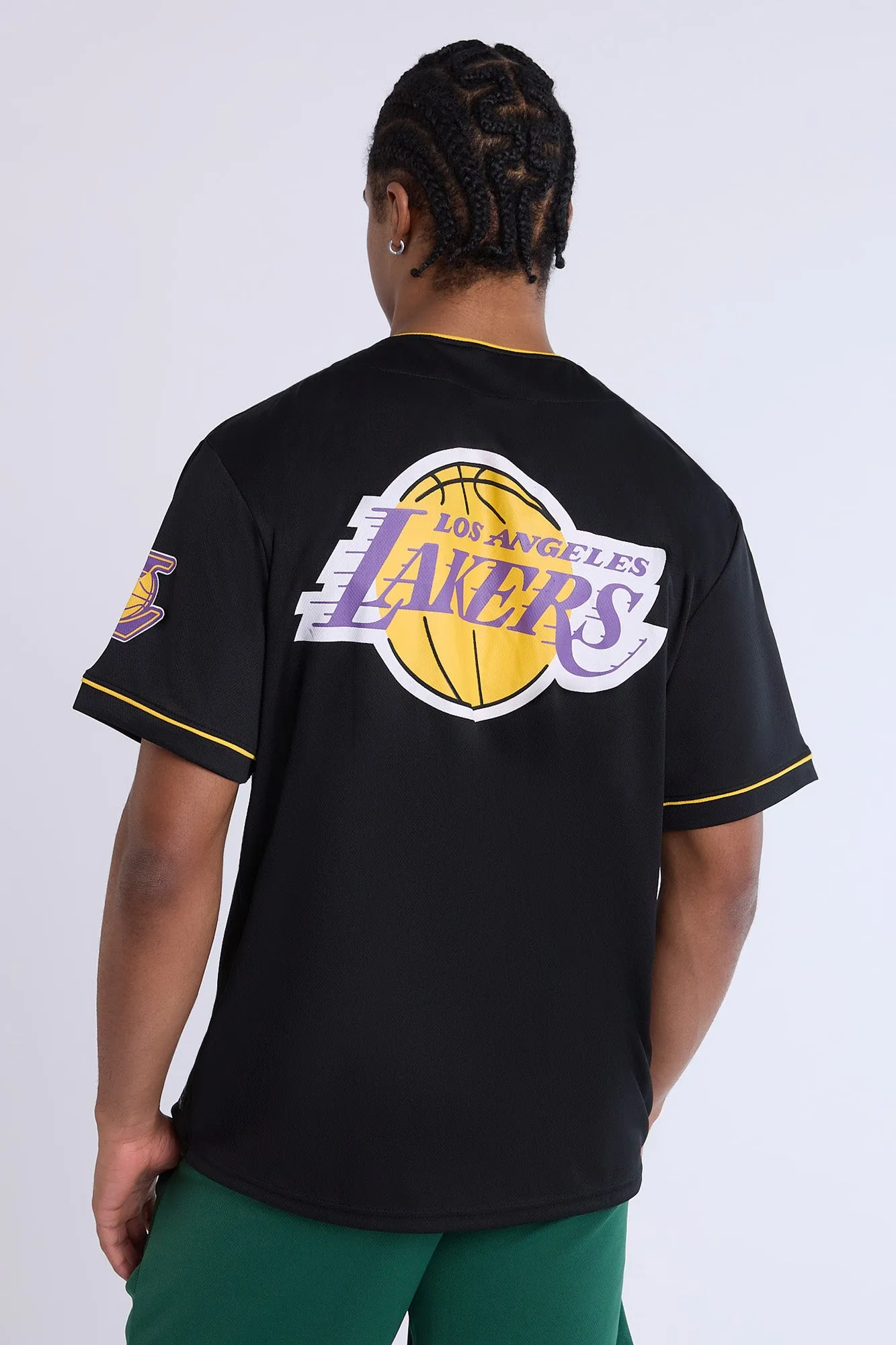 Los Angeles Lakers Button-Up Baseball Mesh Jersey sold by Bluenotes product image thumbnail 2