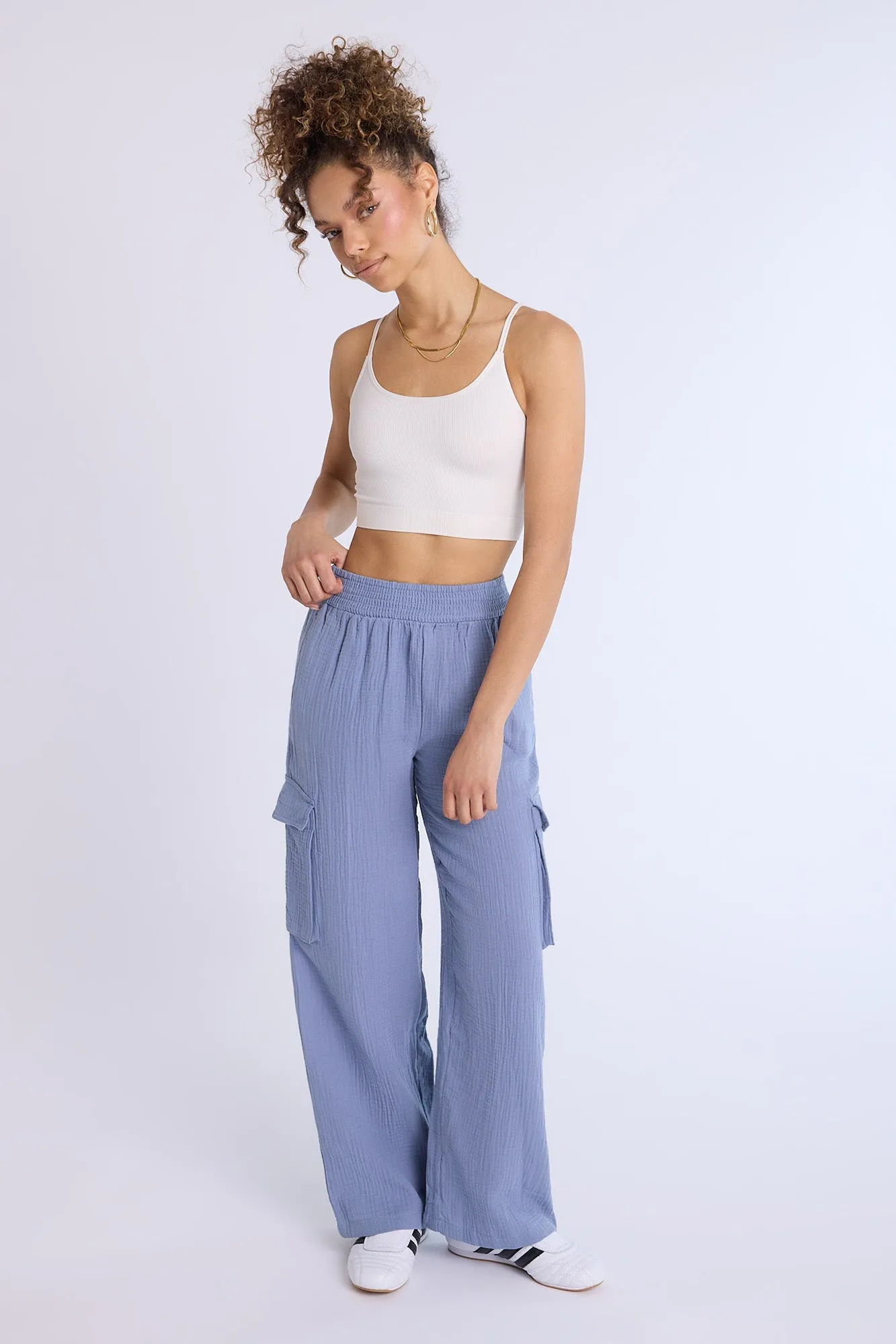 AERO Cotton Gauzy Pull-On Wide Leg Pants sold by Bluenotes