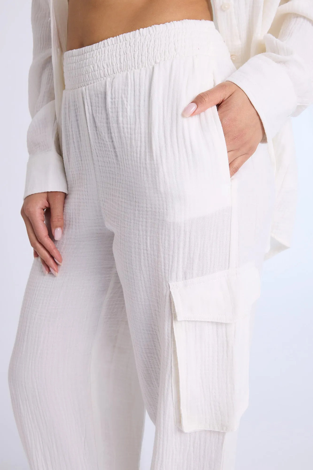 AERO Cotton Gauzy Pull-On Wide Leg Pants sold by Bluenotes product image thumbnail 3