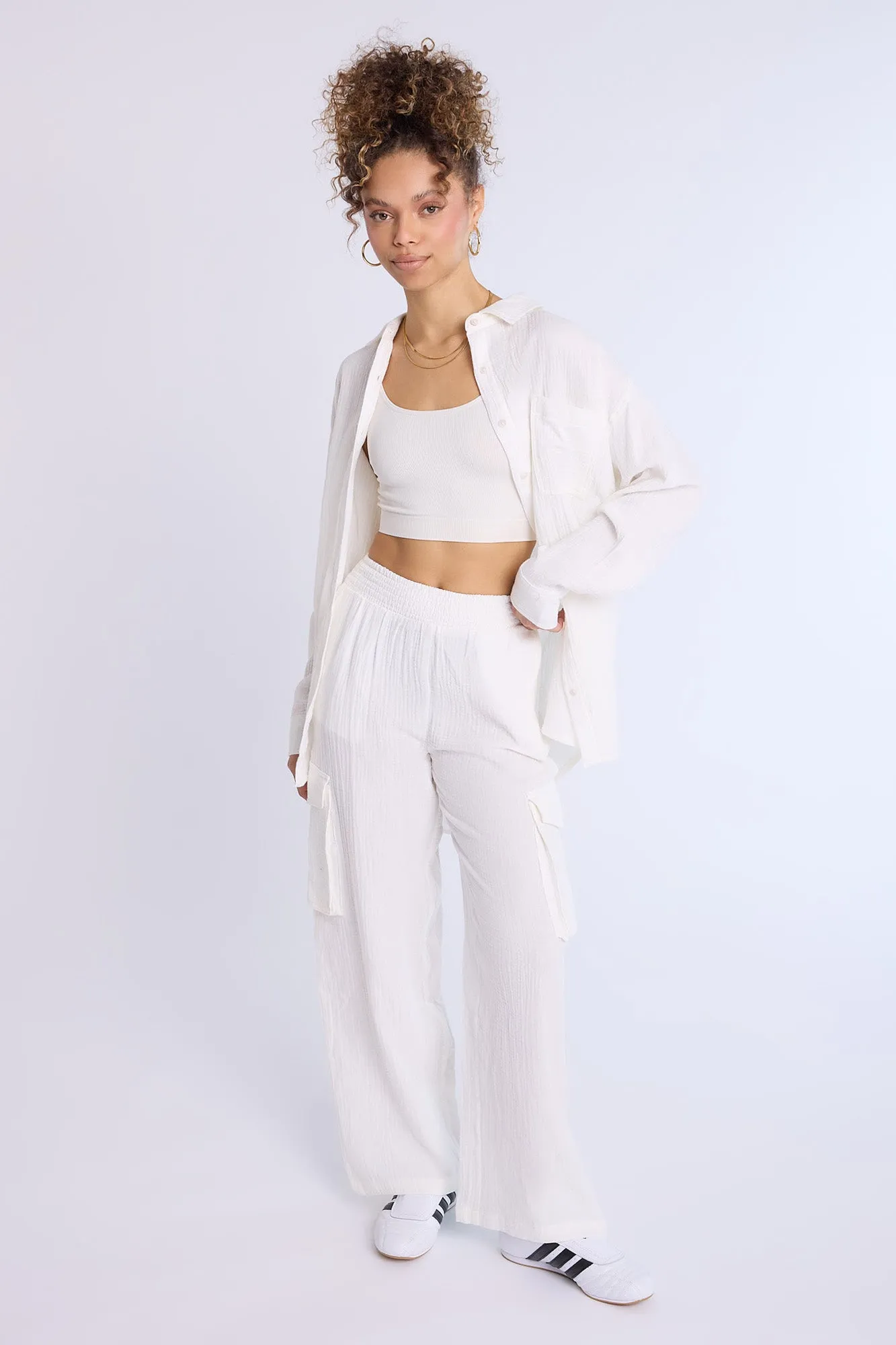 AERO Cotton Gauzy Pull-On Wide Leg Pants sold by Bluenotes product image thumbnail 5