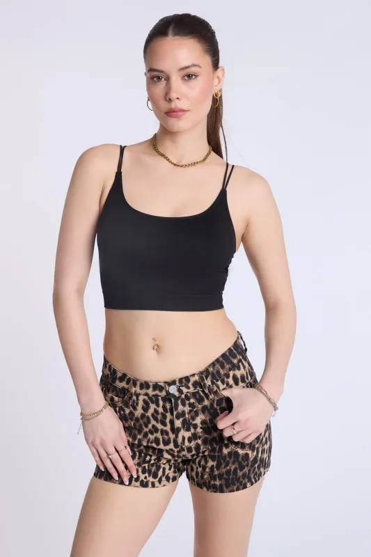 Super High Rise Leopard Relaxed Denim Shorts sold by Bluenotes