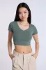 AERO Cotton Short Sleeve V-Neck Cropped Tee sold by Bluenotes