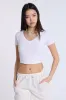 AERO Cotton Short Sleeve V-Neck Cropped Tee sold by Bluenotes