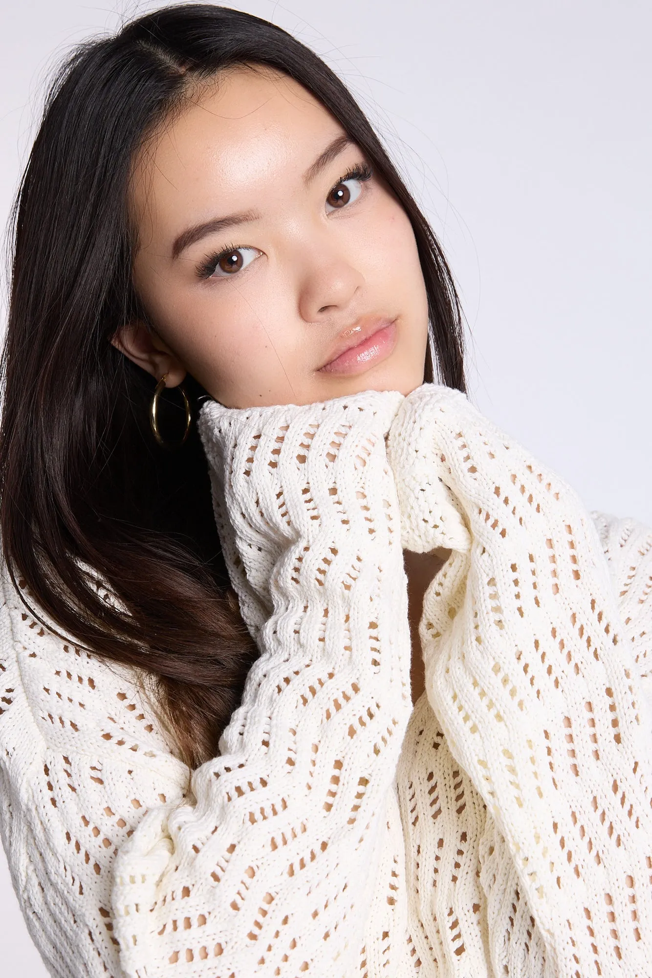 Crochet-Style V-Neck Sweater sold by Bluenotes product image thumbnail 2