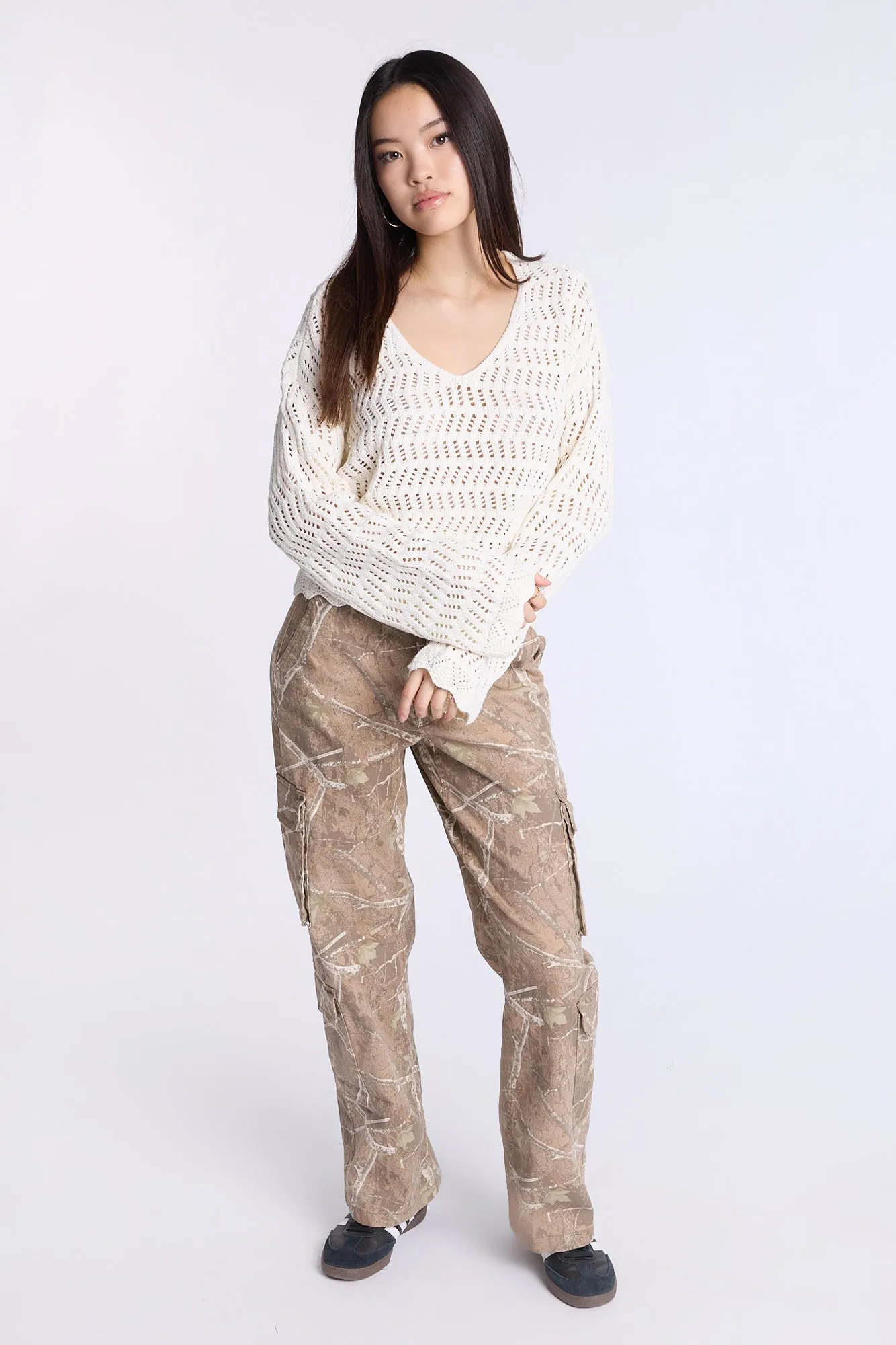 Crochet-Style V-Neck Sweater sold by Bluenotes product image thumbnail 4