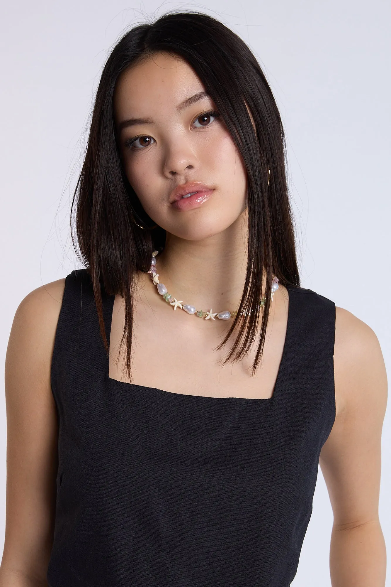 Linen-Blend Sleeveless Top sold by Bluenotes product image thumbnail 3