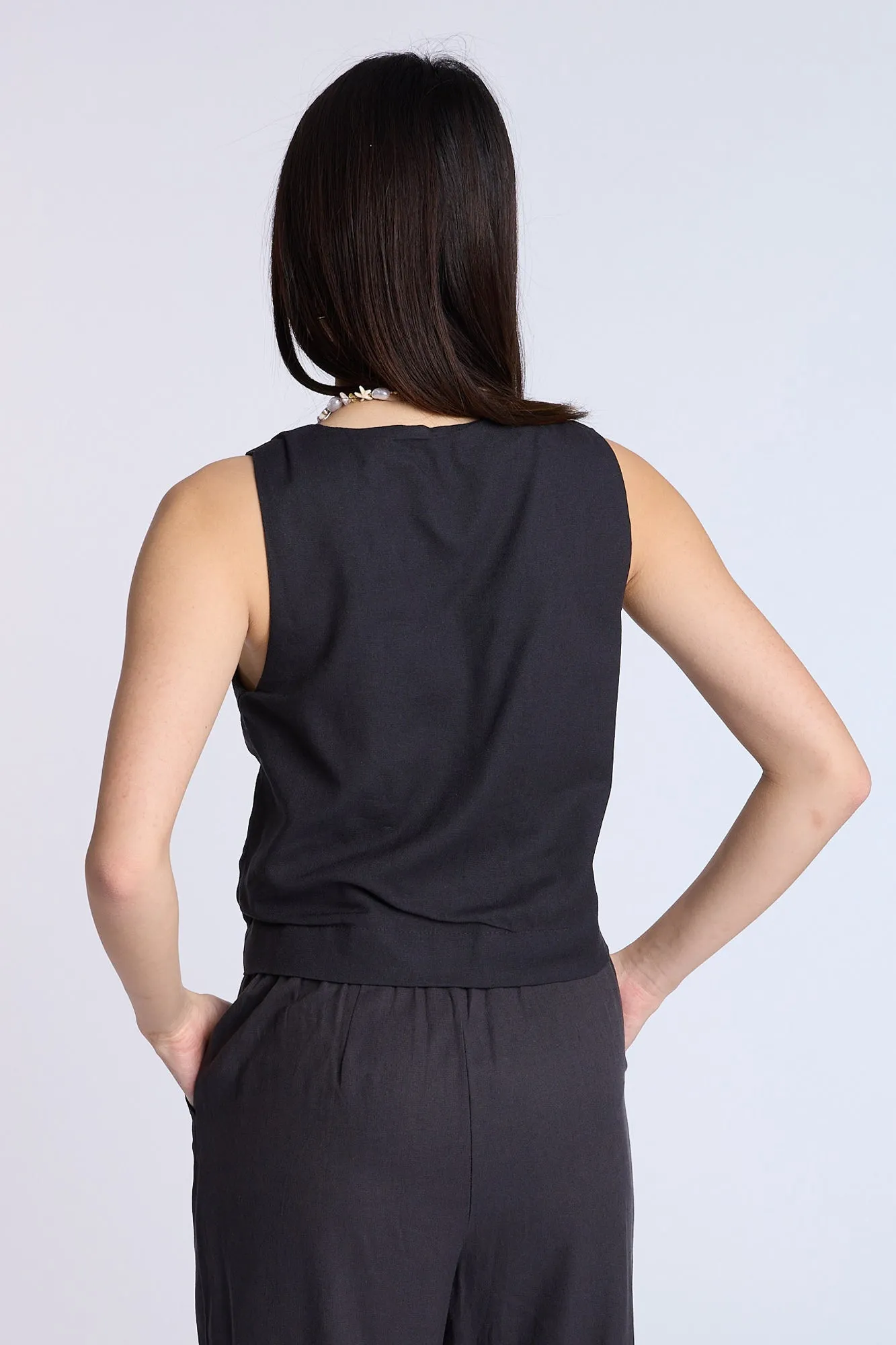 Linen-Blend Sleeveless Top sold by Bluenotes product image thumbnail 4