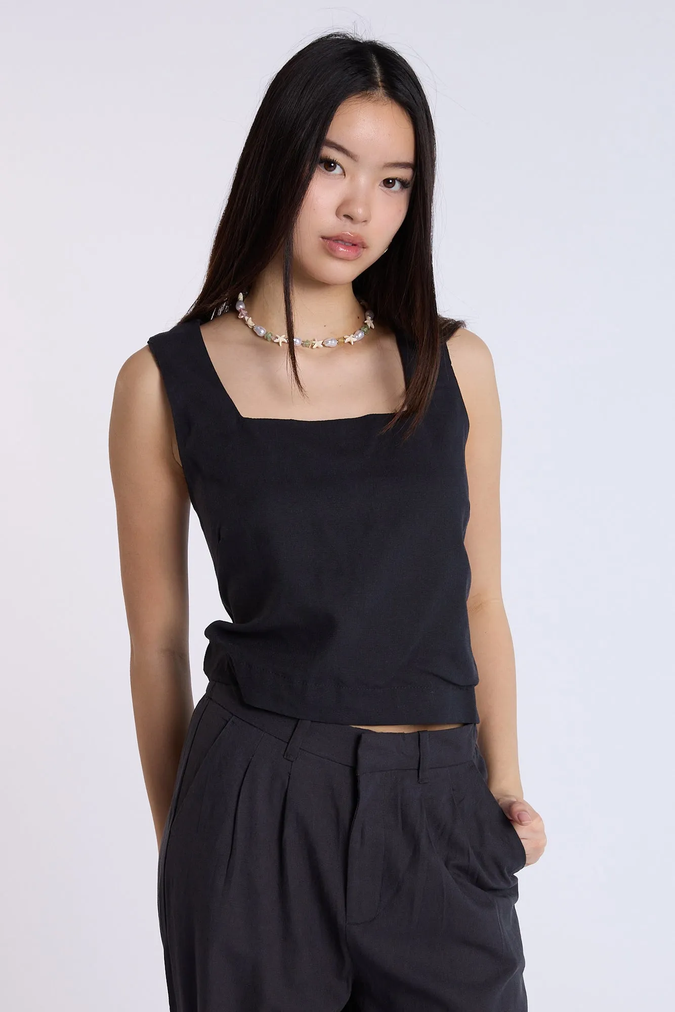 Linen-Blend Sleeveless Top sold by Bluenotes product image thumbnail 2