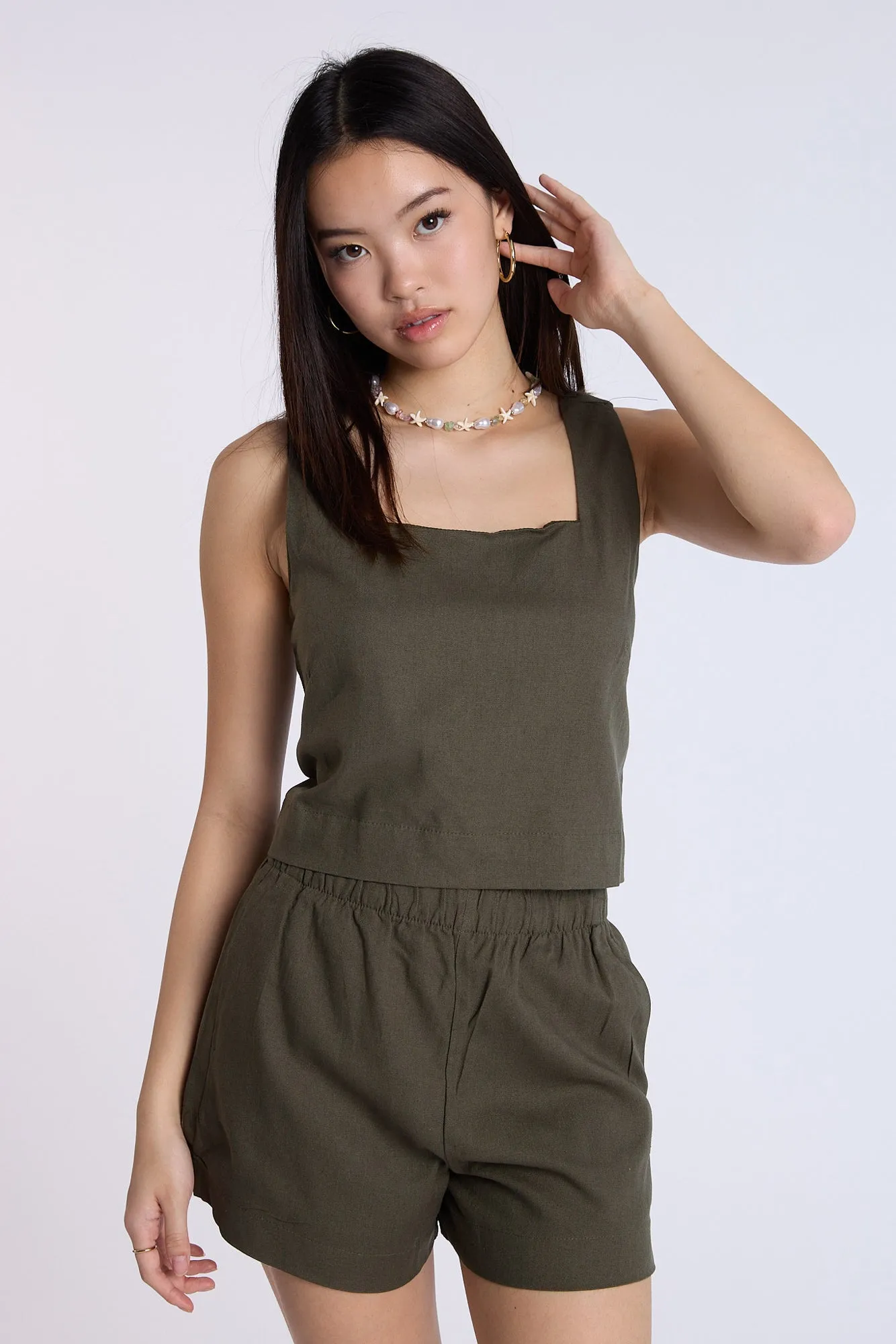 Linen-Blend Sleeveless Top sold by Bluenotes