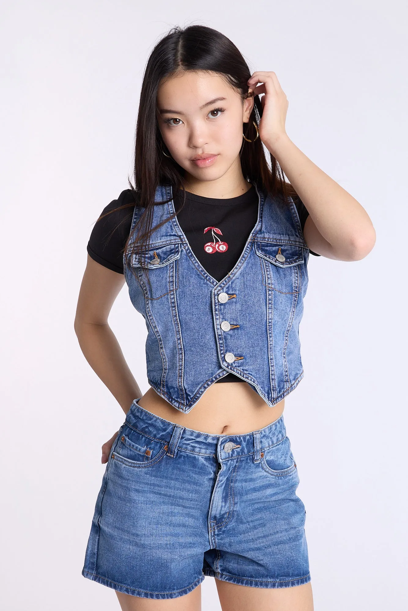 Denim Button-Up Vest sold by Bluenotes