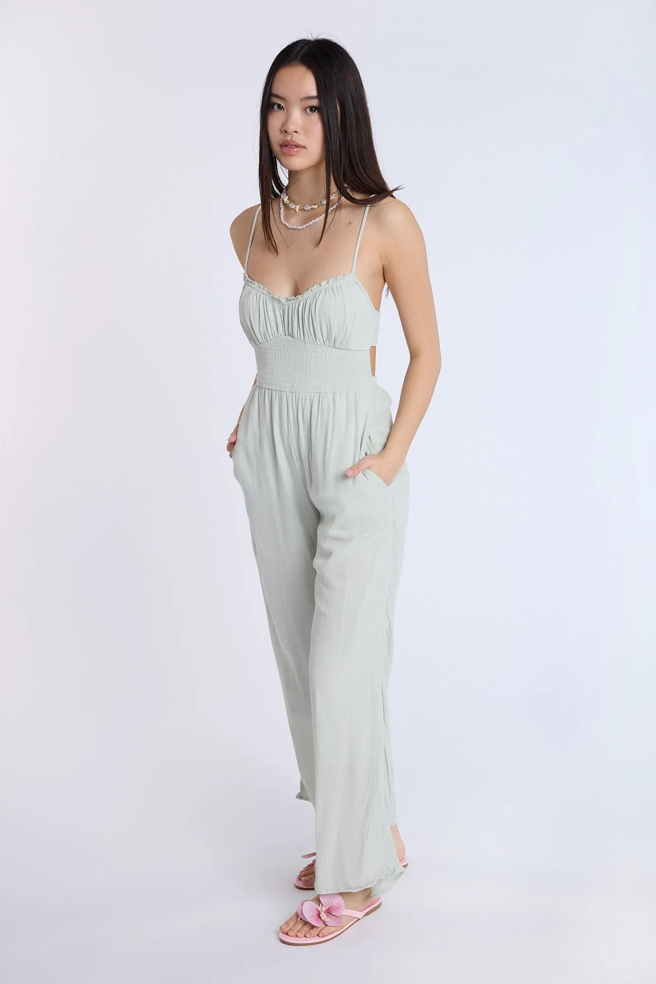 Smocked Waist Jumpsuit sold by Bluenotes product image thumbnail 5