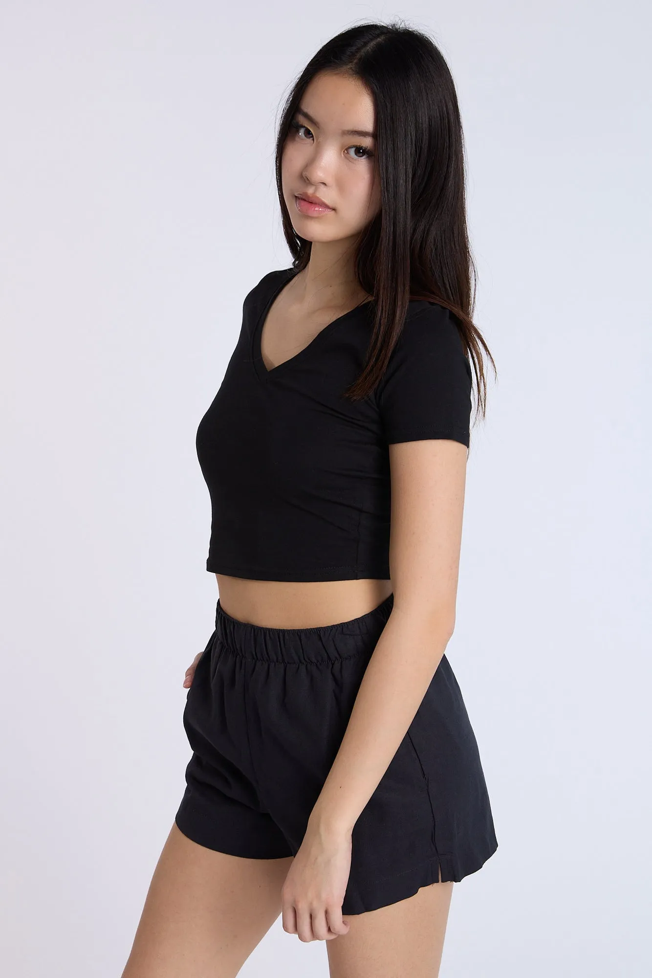 Linen-Blend Pull-On Shorts sold by Bluenotes product image thumbnail 2