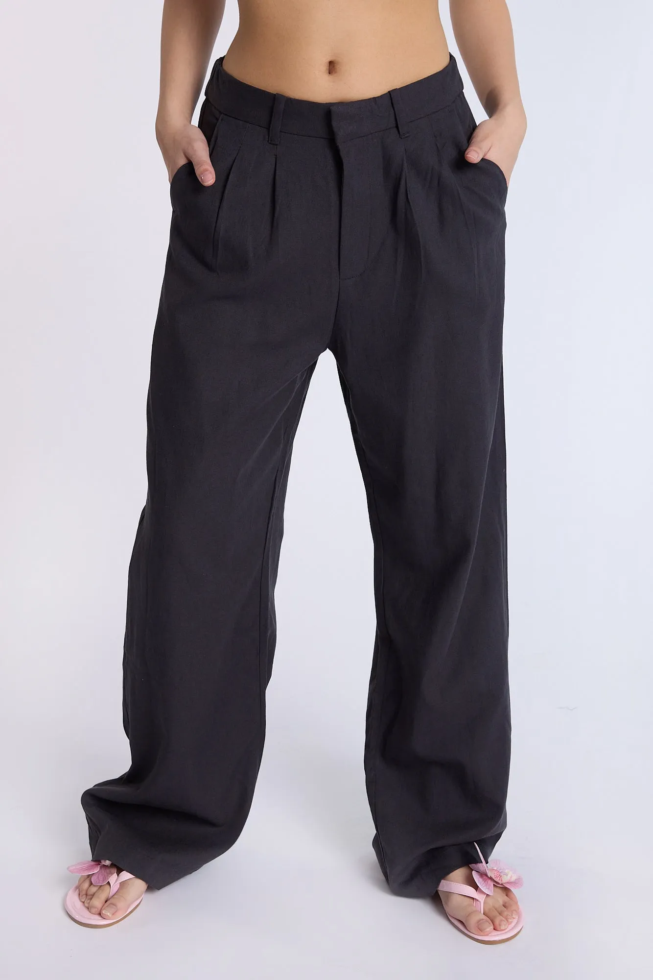 Linen-Blend Tailored Pants sold by Bluenotes product image thumbnail 2