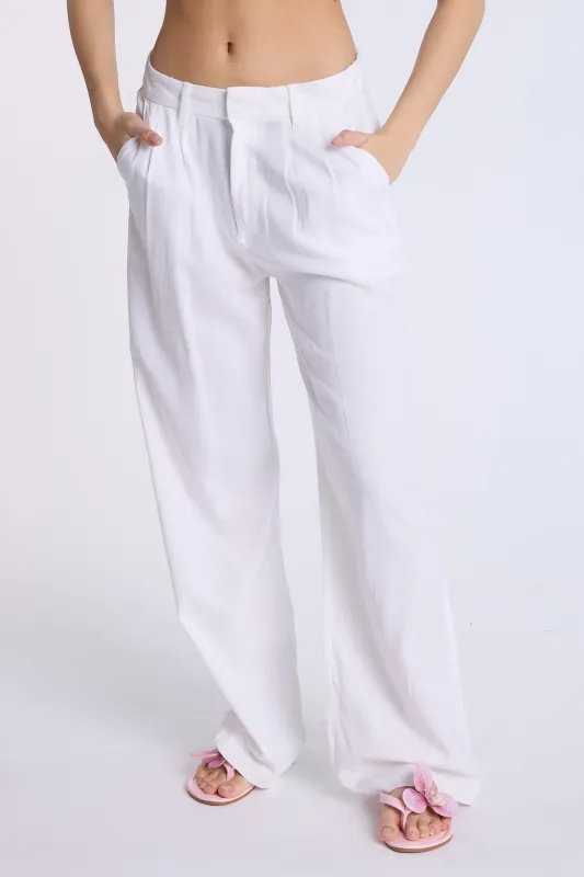 Linen-Blend Tailored Pants made by Bluenotes