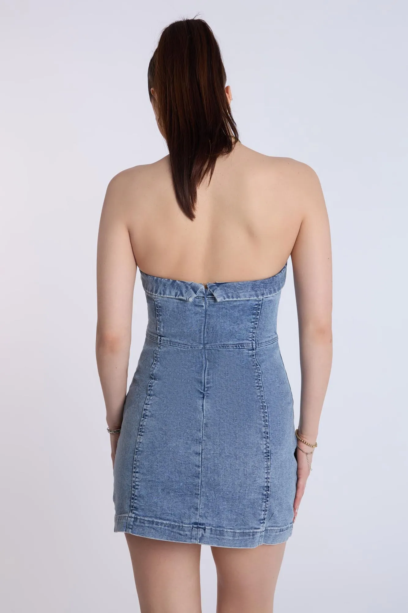 Strapless Denim Mini Dress sold by Bluenotes product image thumbnail 5