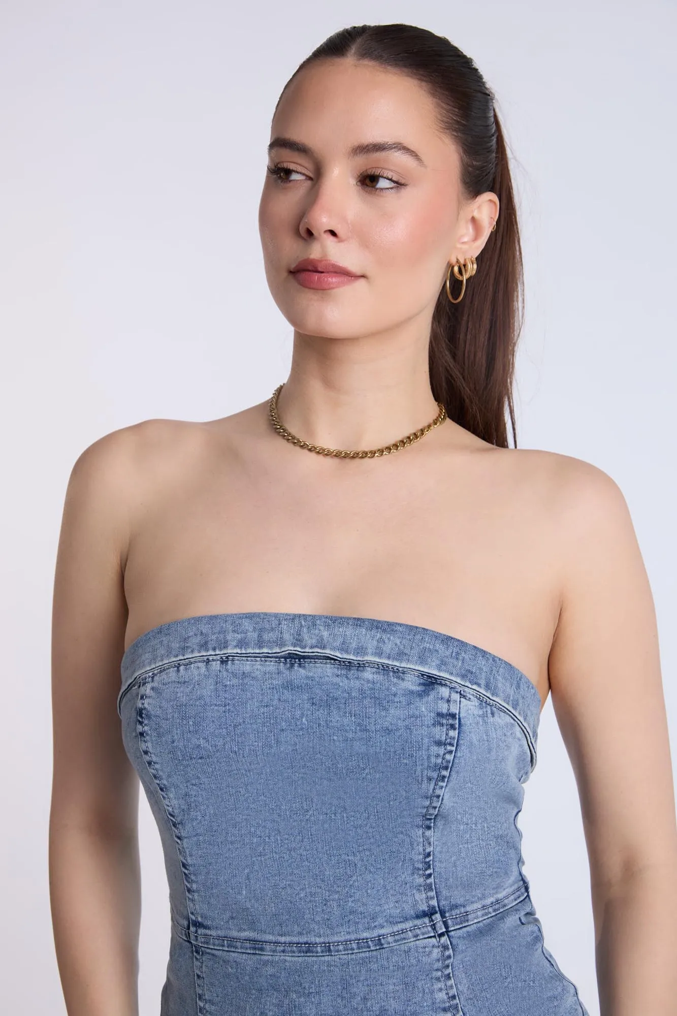 Strapless Denim Mini Dress sold by Bluenotes product image thumbnail 3