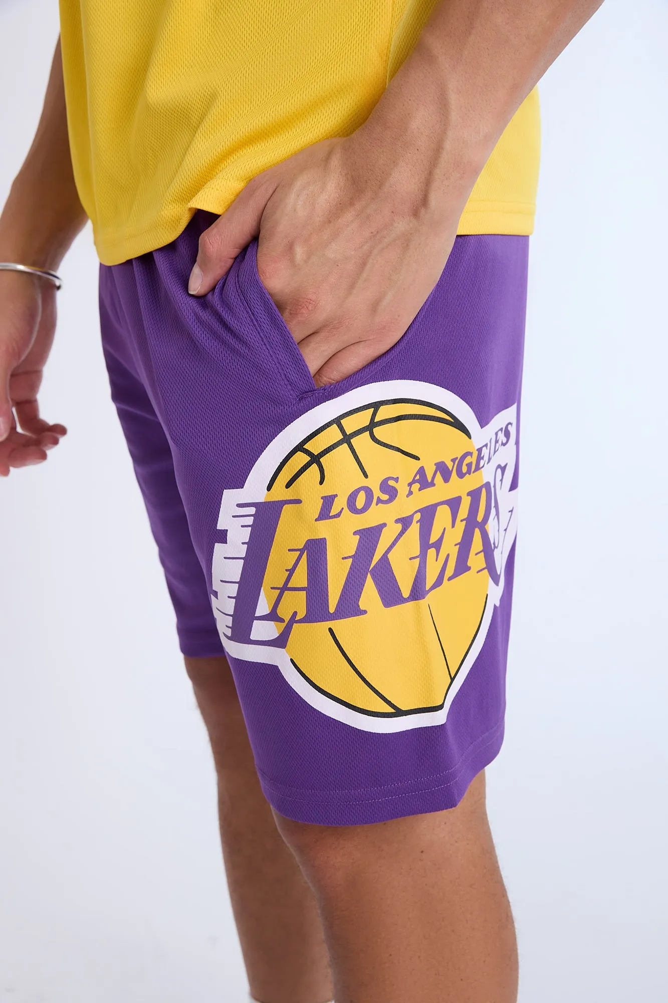 Los Angeles Lakers Mesh Shorts sold by Bluenotes product image thumbnail 2