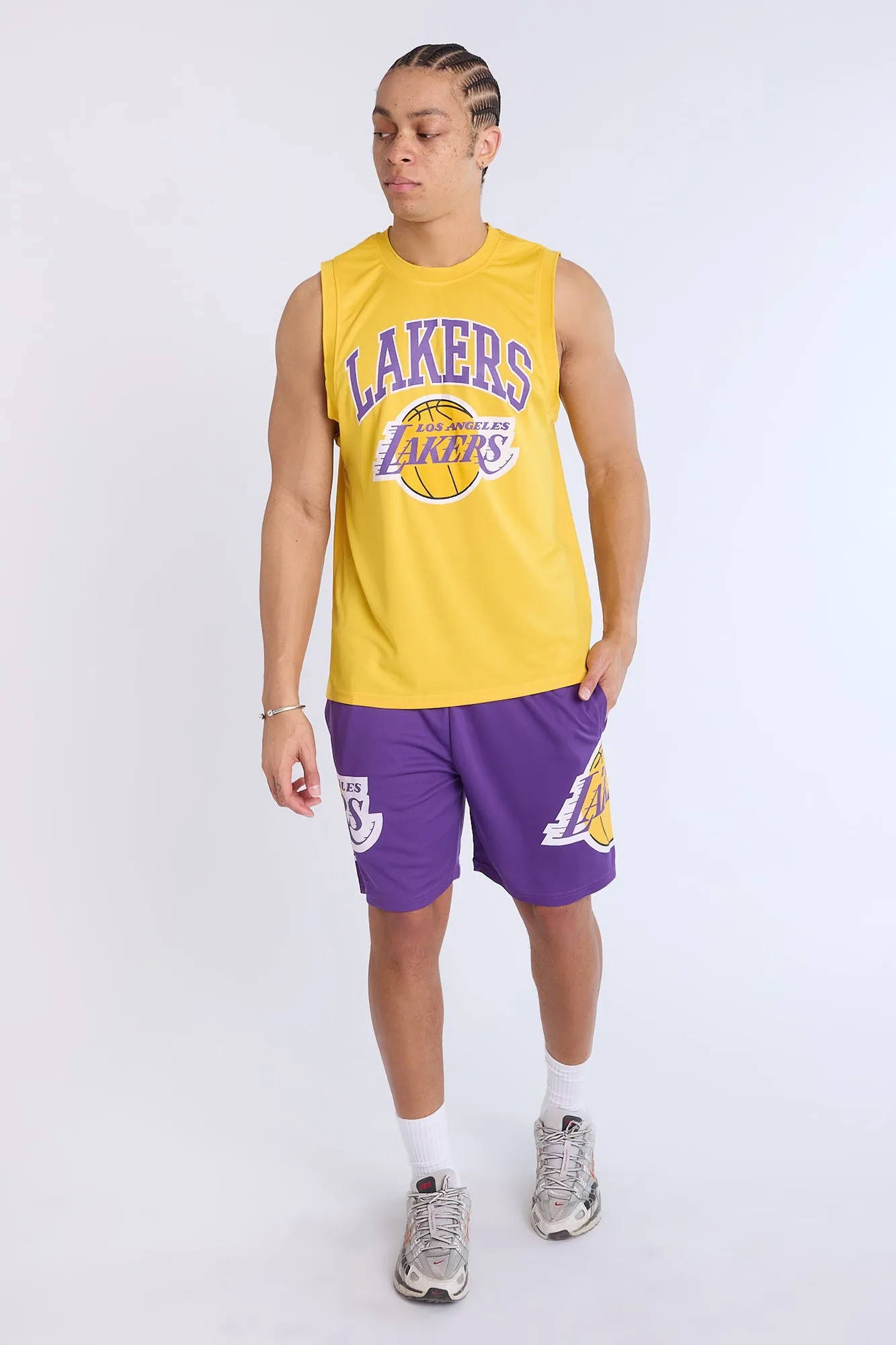 Los Angeles Lakers Mesh Shorts sold by Bluenotes