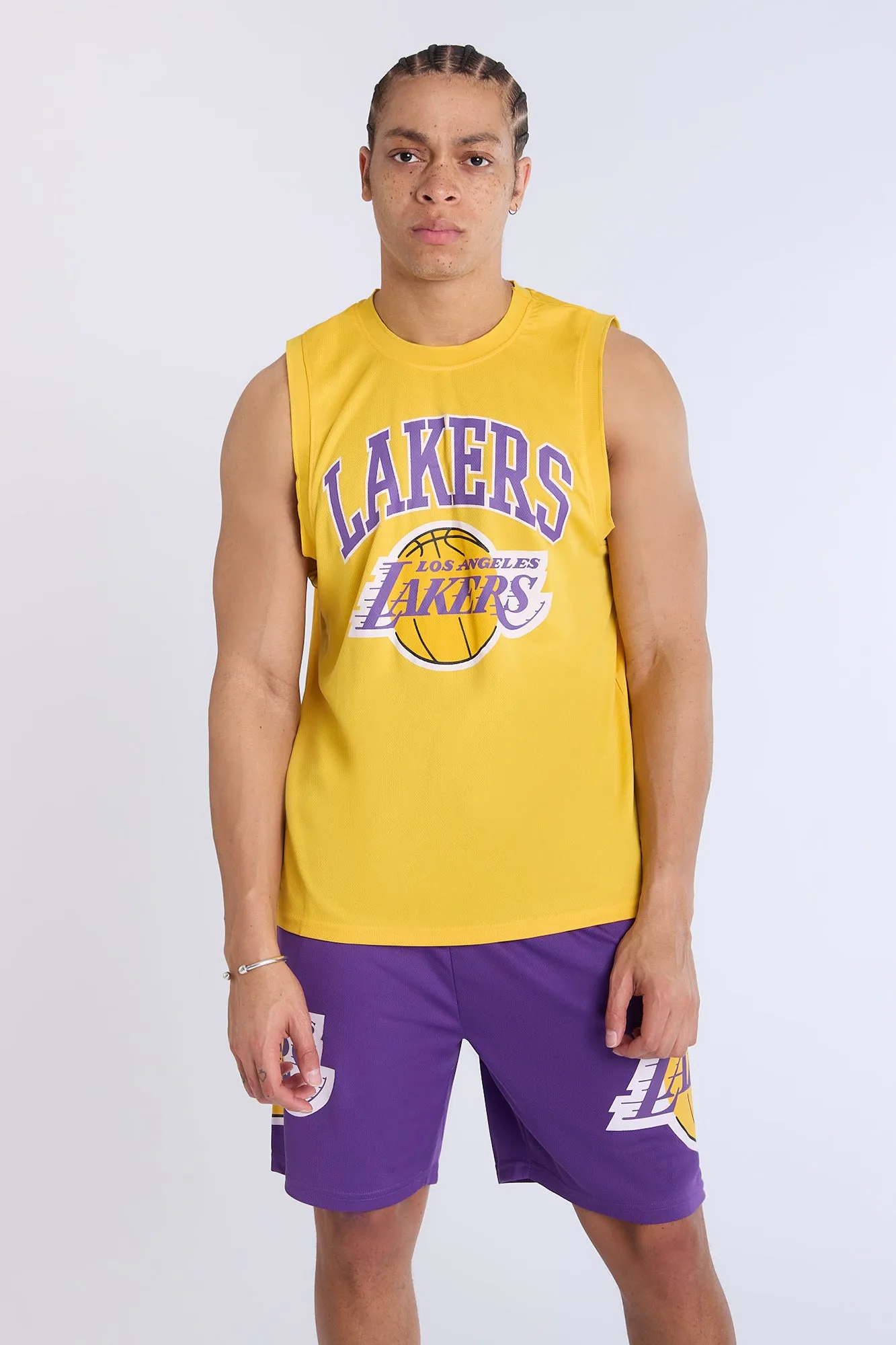 Los Angeles Lakers Mesh Shorts sold by Bluenotes product image thumbnail 3