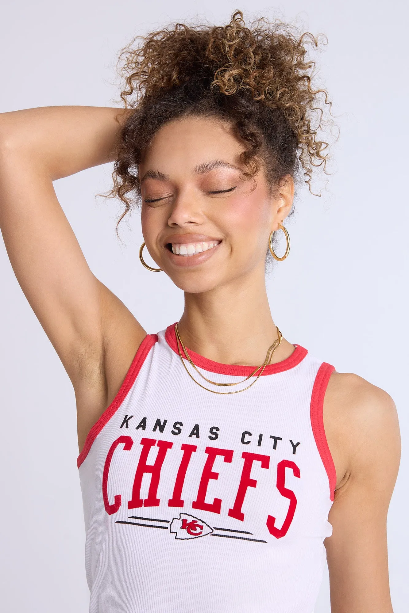 Kansas City Chiefs Graphic Ribbed High Neck Tank Top sold by Bluenotes product image thumbnail 2